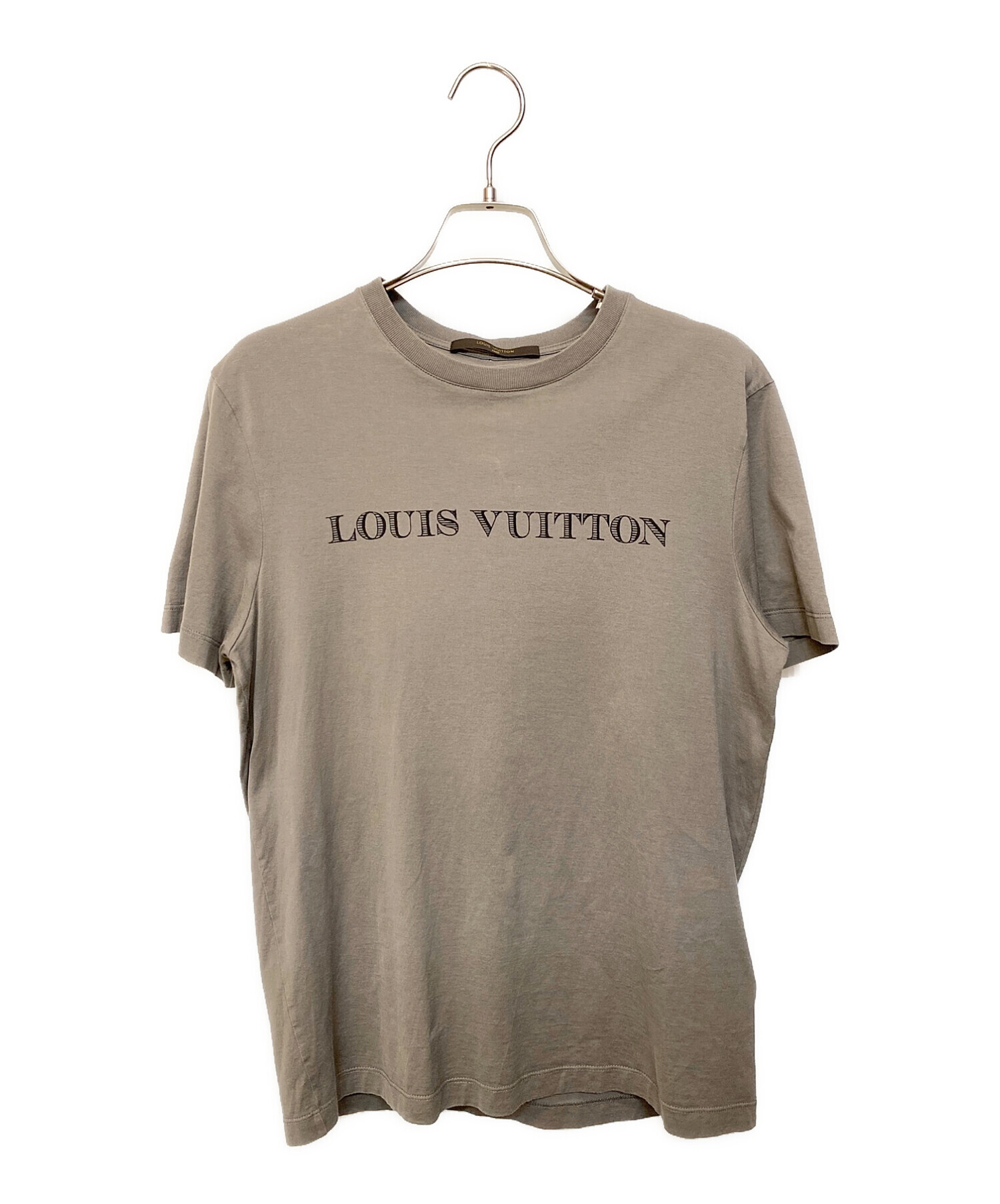 LOUIS VUITTON (ルイ ヴィトン) ロゴクルーネックTシャツ グレー サイズ:XS