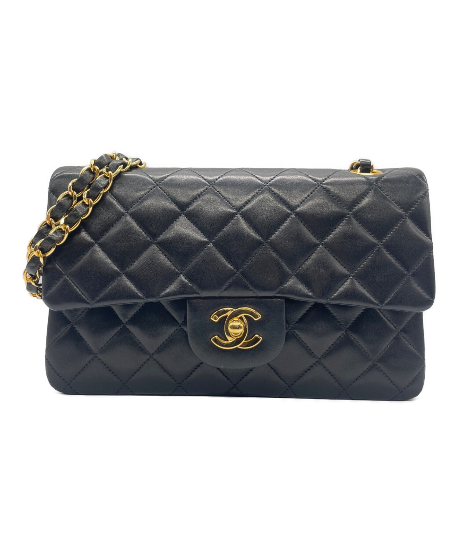 CHANEL (シャネル) マトラッセ23/Wフラップ チェーンショルダー バッグ ブラック サイズ:23