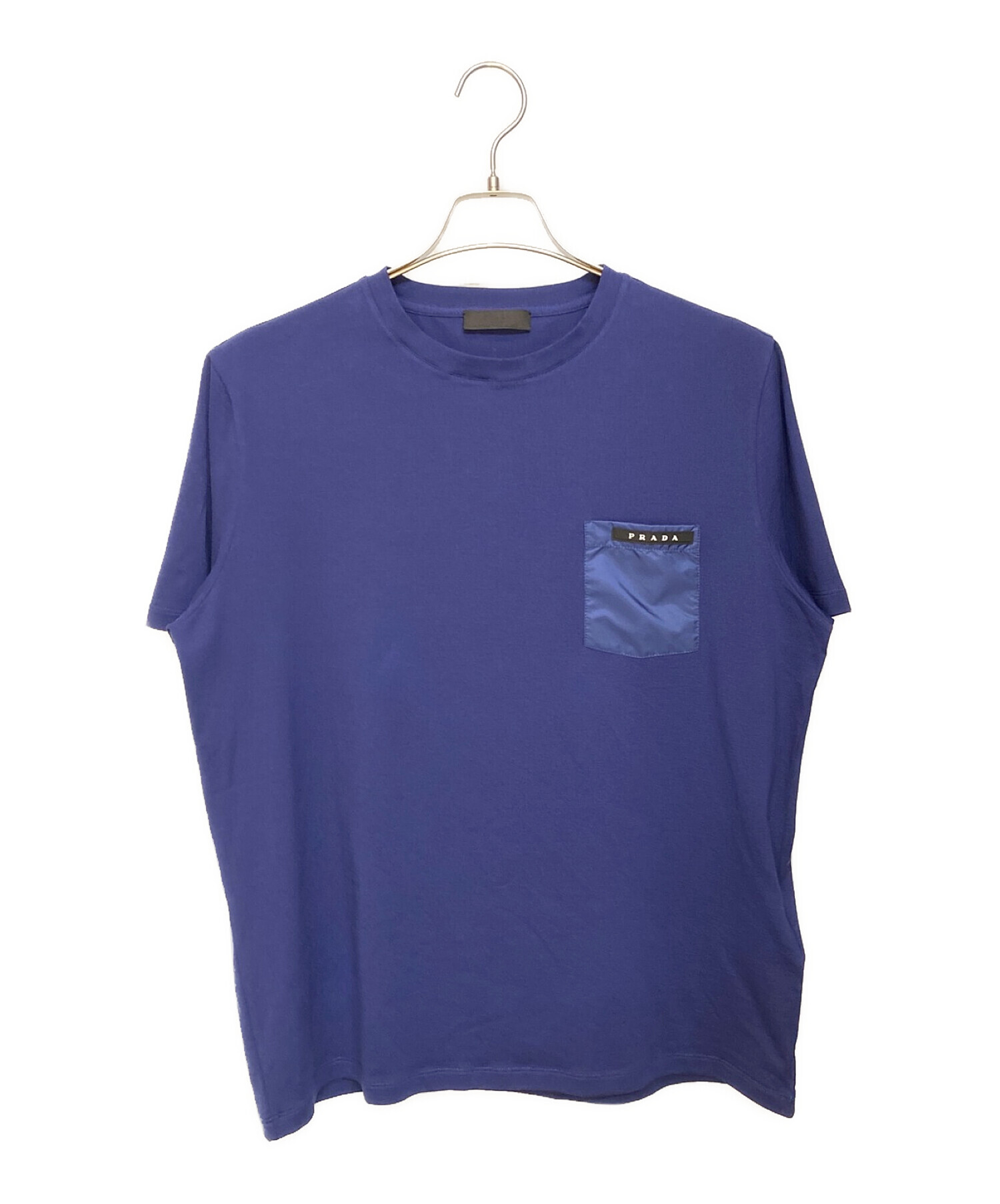 PRADA (プラダ) ナイロンポケットTシャツ ブルー サイズ:XL