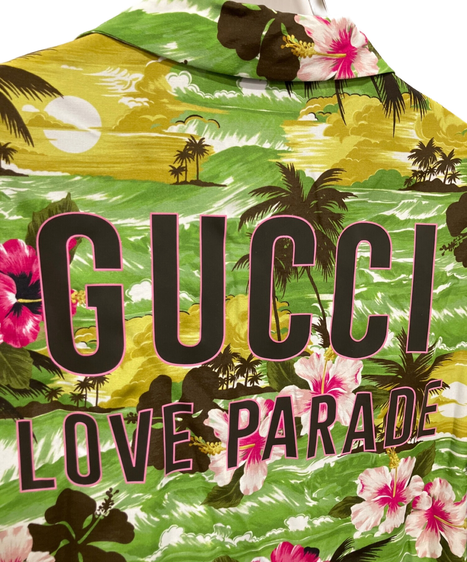 中古・古着通販】GUCCI (グッチ) フローラルビスコースボウリングシャツ グリーン×ピンク サイズ:44｜ブランド・古着通販  トレファク公式【TREFAC FASHION】スマホサイト