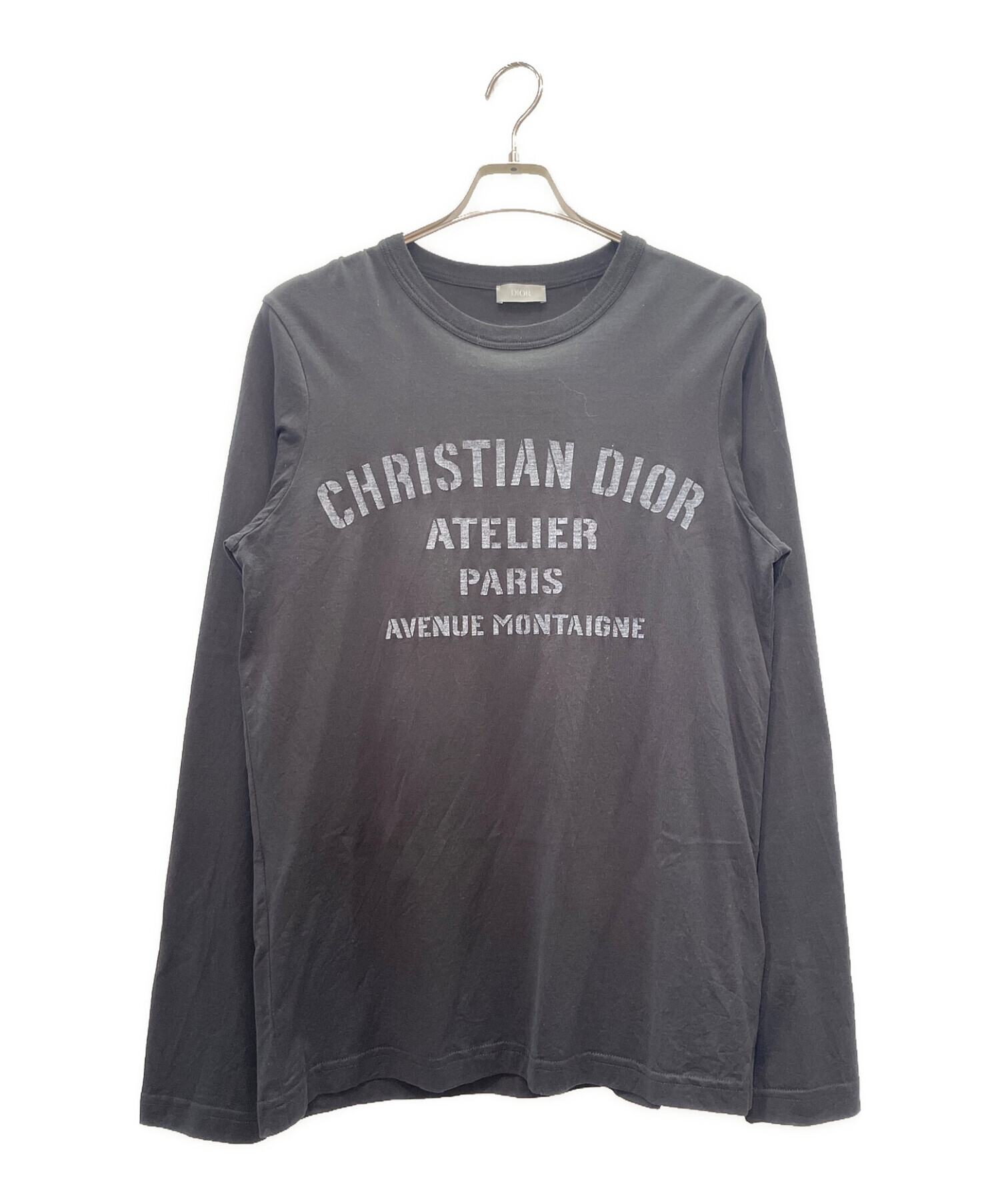 Christian Dior (クリスチャン ディオール) アトリエロゴロングスリーブTシャツ ブラック サイズ:M