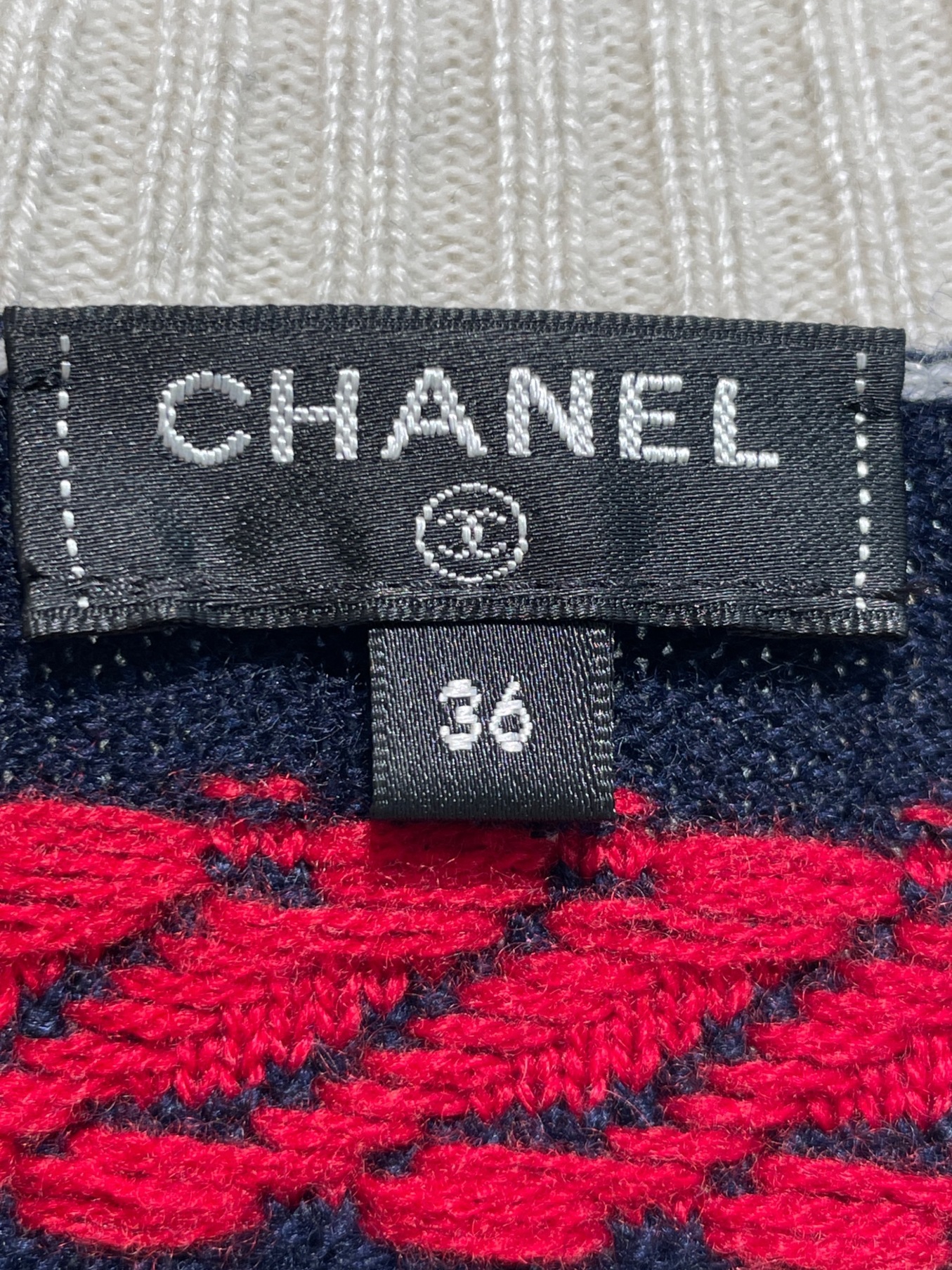 中古・古着通販】CHANEL (シャネル) ボーダーニット ネイビー サイズ