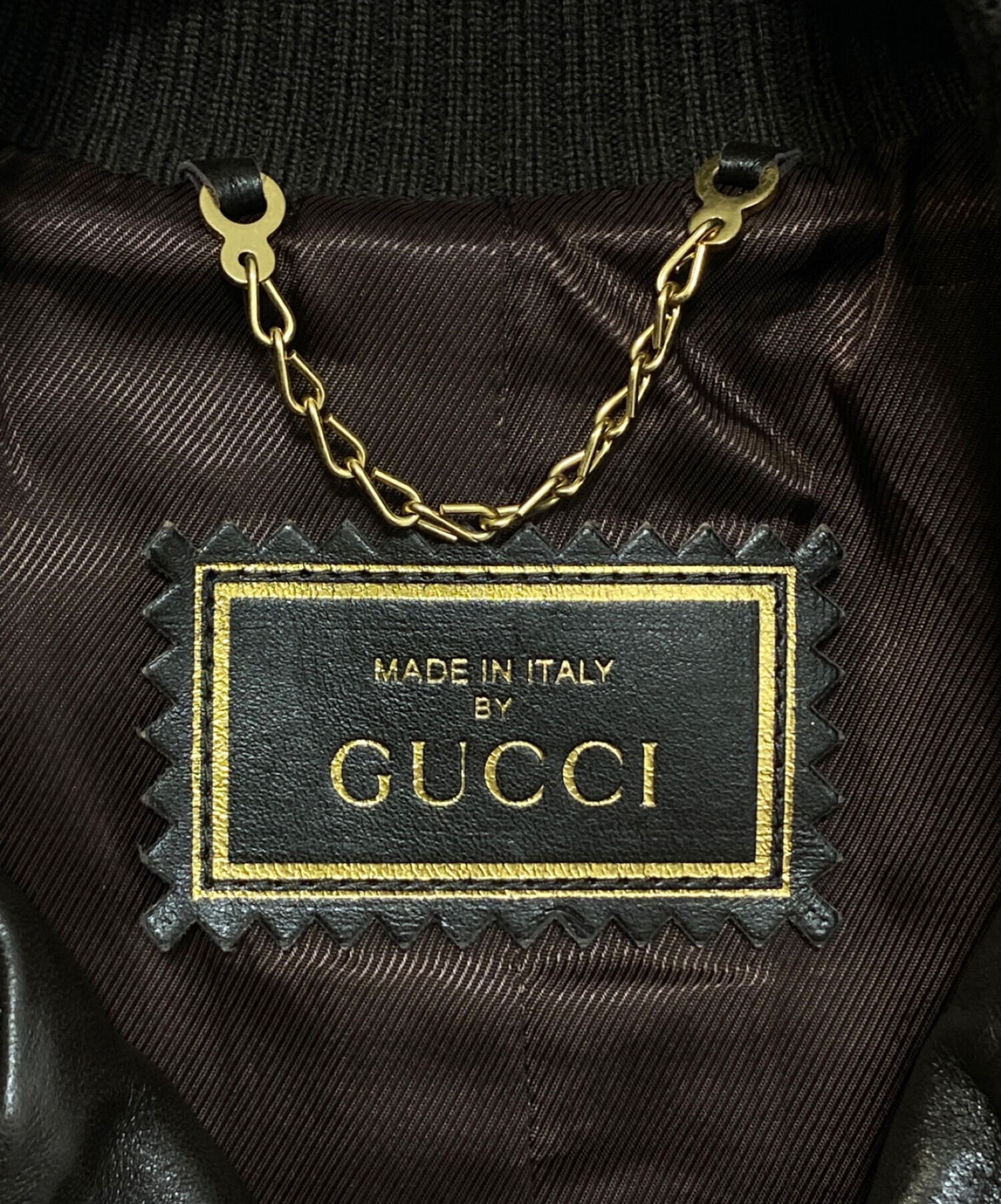 中古・古着通販】GUCCI (グッチ) GG柄レザージャケット ブラウン