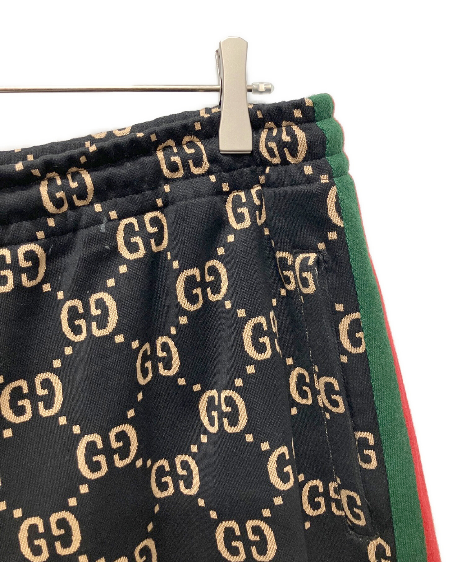 GUCCI (グッチ) GGコットンジャージー ジョギングショートパンツ ブラック サイズ:L