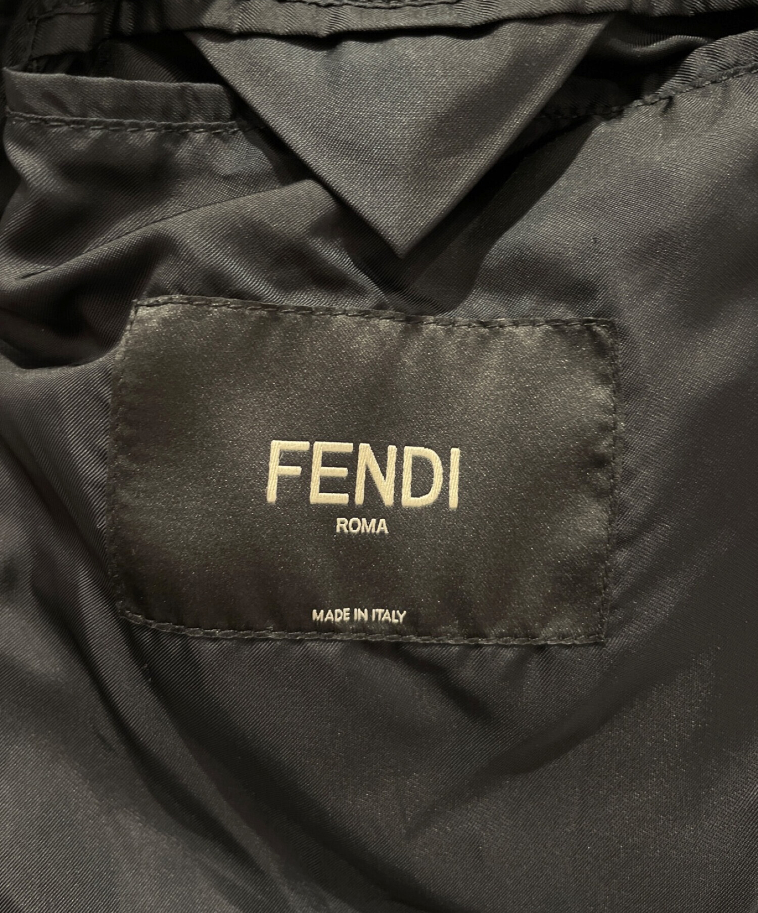 FENDI (フェンディ) ウールメルトンボンバージャケット ブラック サイズ:50