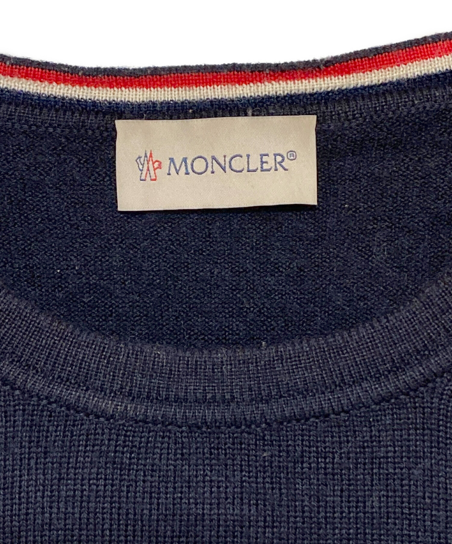 MONCLER (モンクレール) MAGLIONE TRICOT GIROCOLLO ネイビー サイズ:S