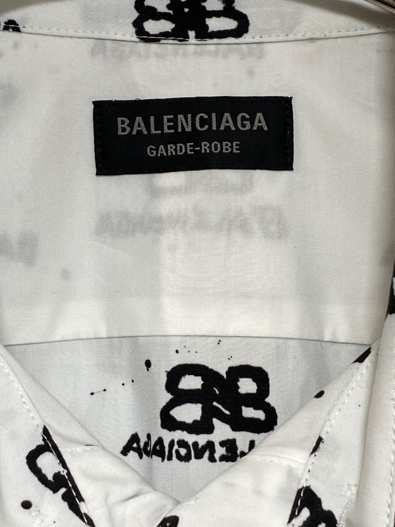 中古・古着通販】BALENCIAGA (バレンシアガ) 総柄シャツ ホワイト