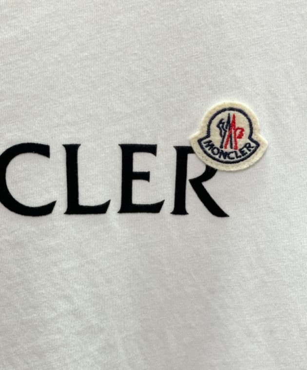 MONCLER (モンクレール) ワッペン ロゴ プリントTシャツ ホワイト サイズ:S