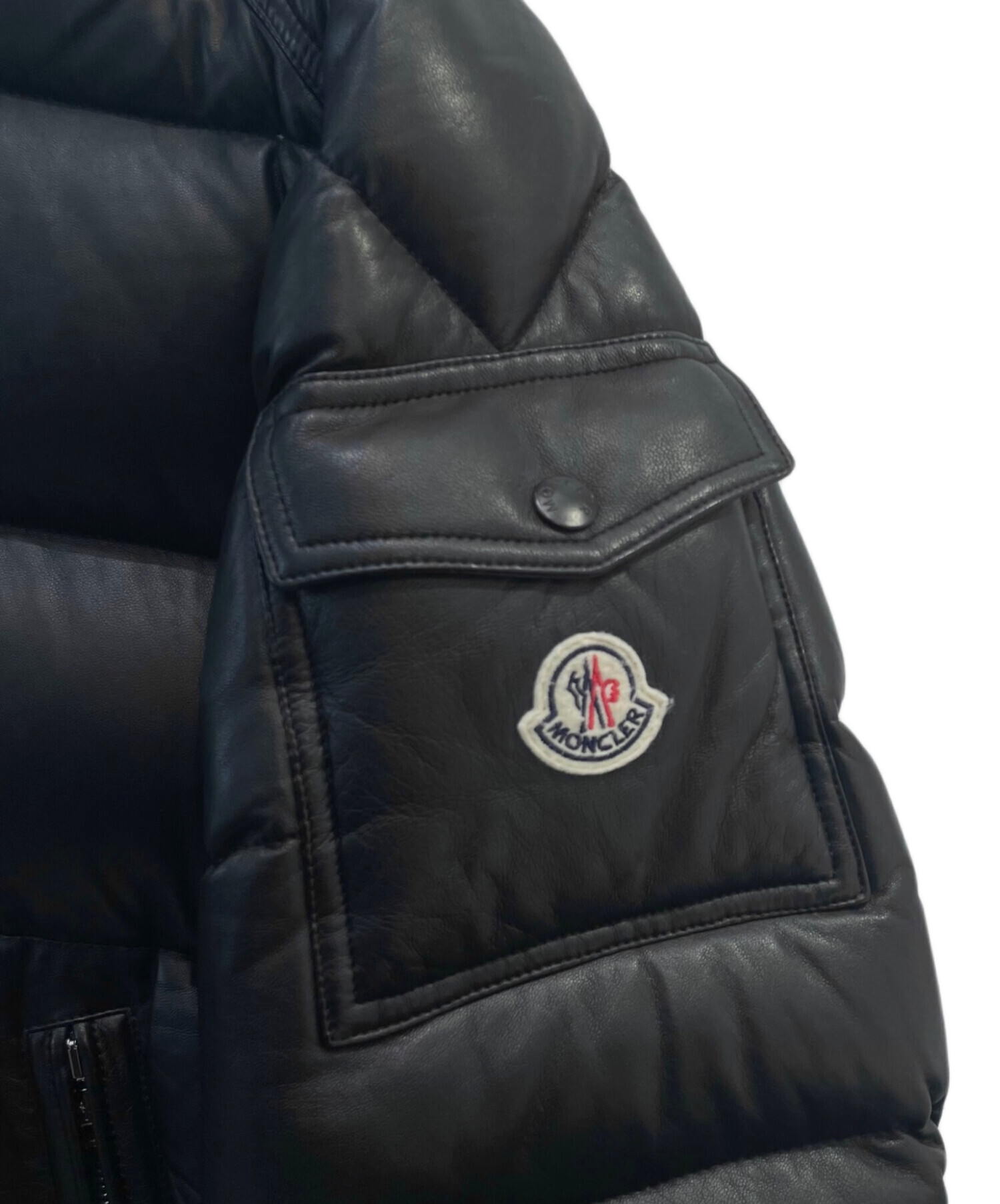 中古・古着通販】MONCLER (モンクレール) DASSIN レザーダウンジャケット ブラック サイズ:2｜ブランド・古着通販  トレファク公式【TREFAC FASHION】スマホサイト