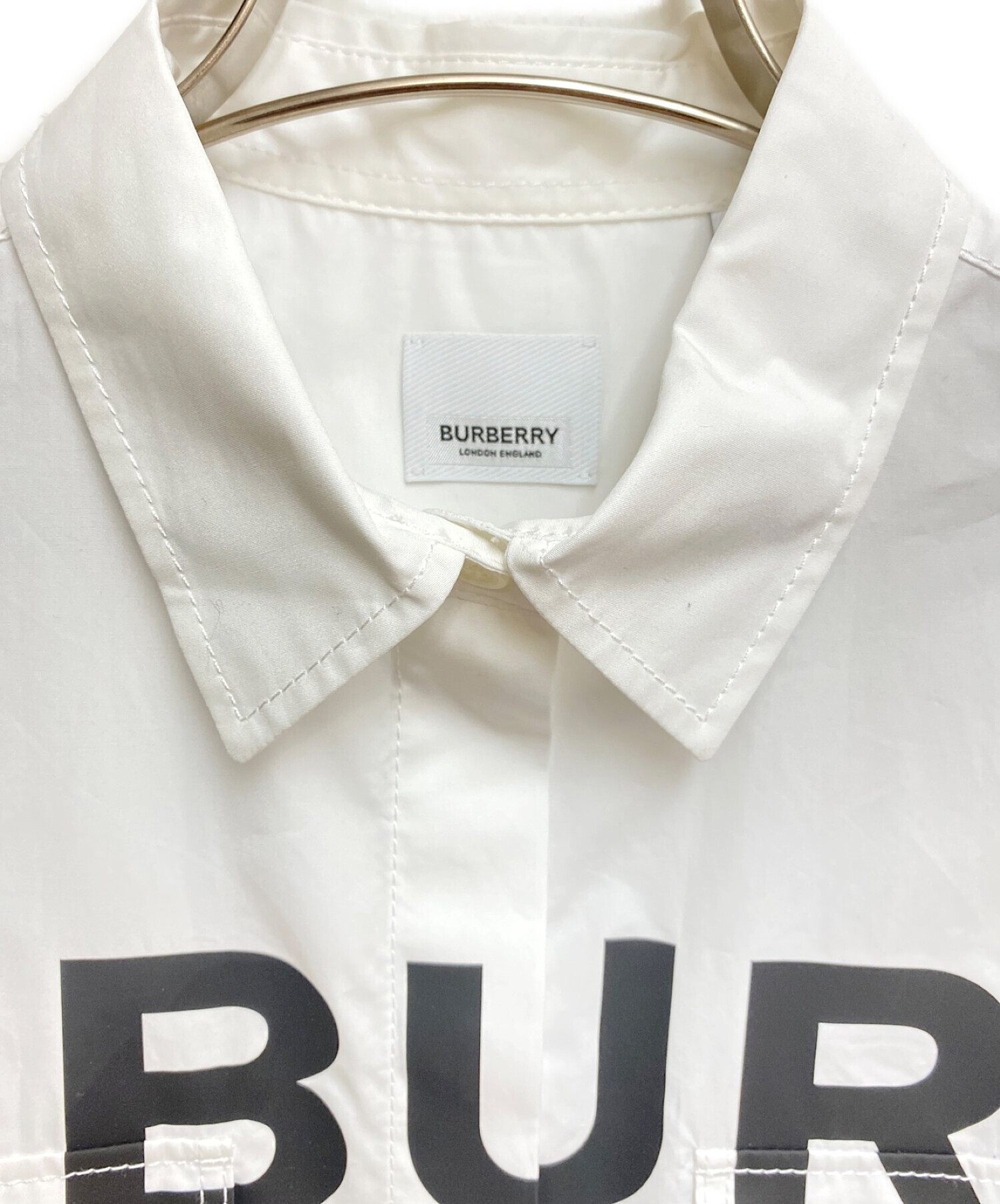 BURBERRY (バーバリー) ホースフェリー半袖シャツ ホワイト サイズ:34
