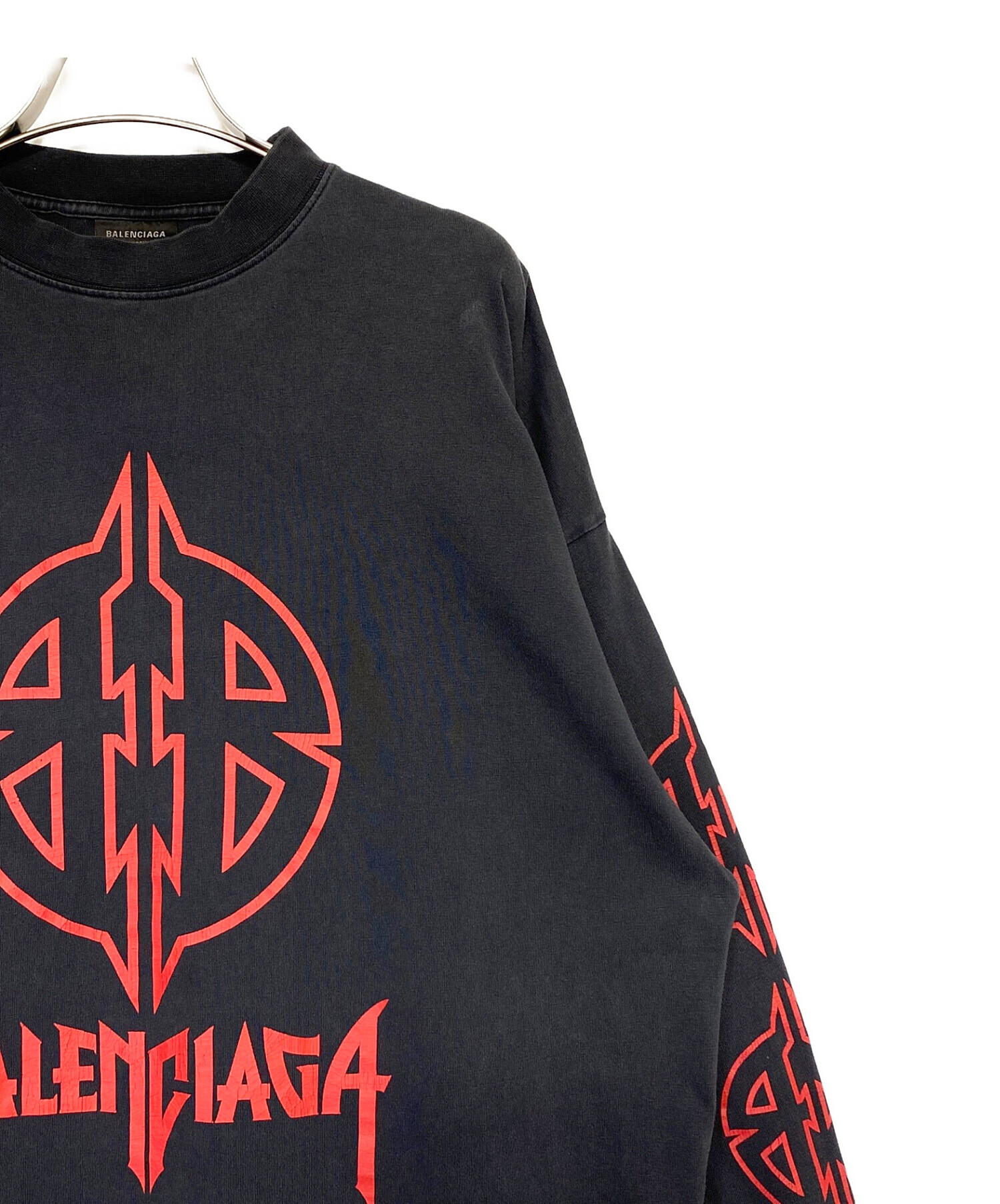 BALENCIAGA (バレンシアガ) Long Sleeve Metal T-Shirt グレー サイズ:L