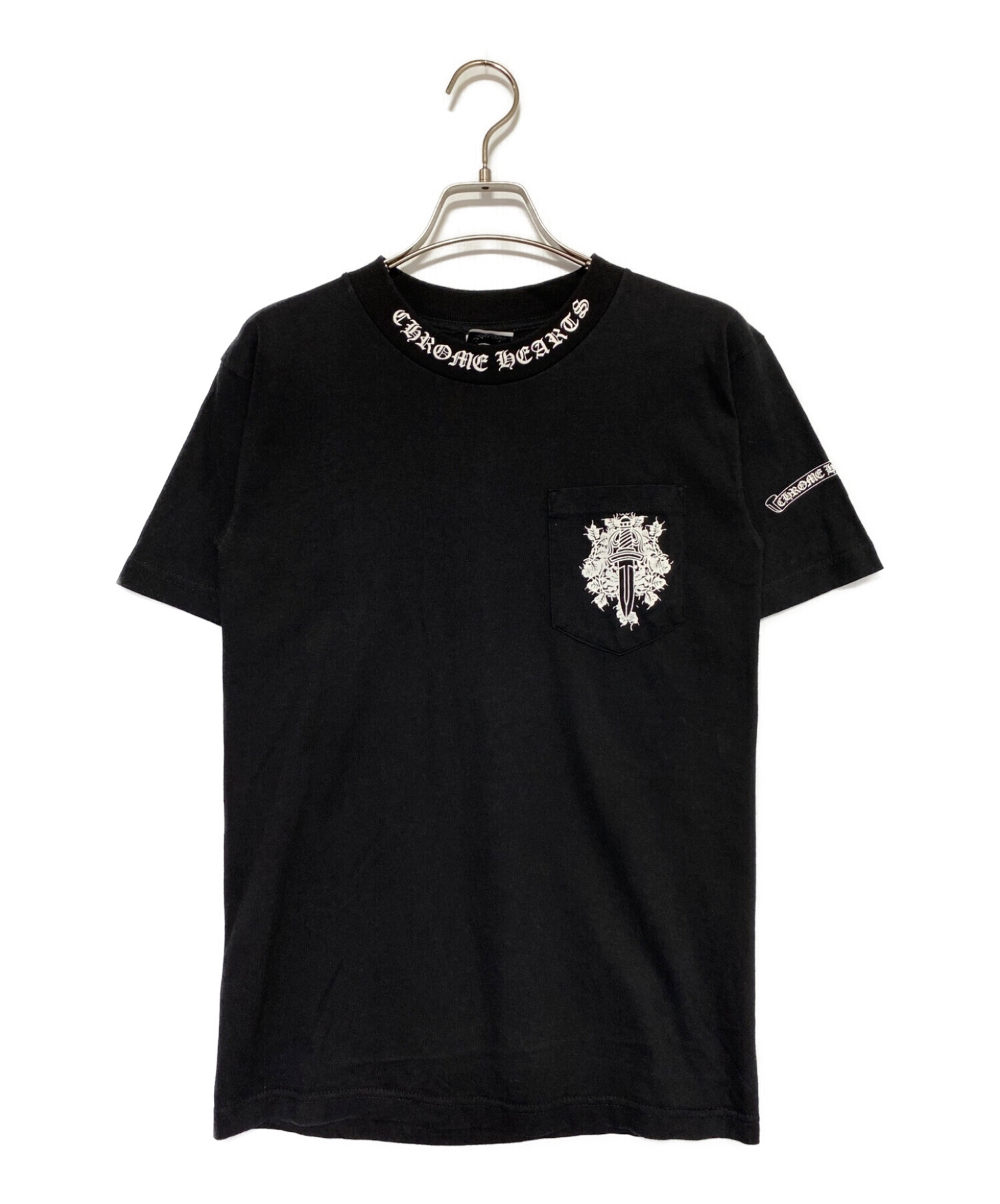 CHROME HEARTS (クロムハーツ) ダガーポケットTシャツ ブラック サイズ:S