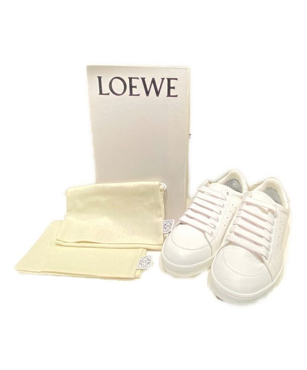 中古・古着通販】LOEWE (ロエベ) レザースニーカー ホワイト サイズ:39 