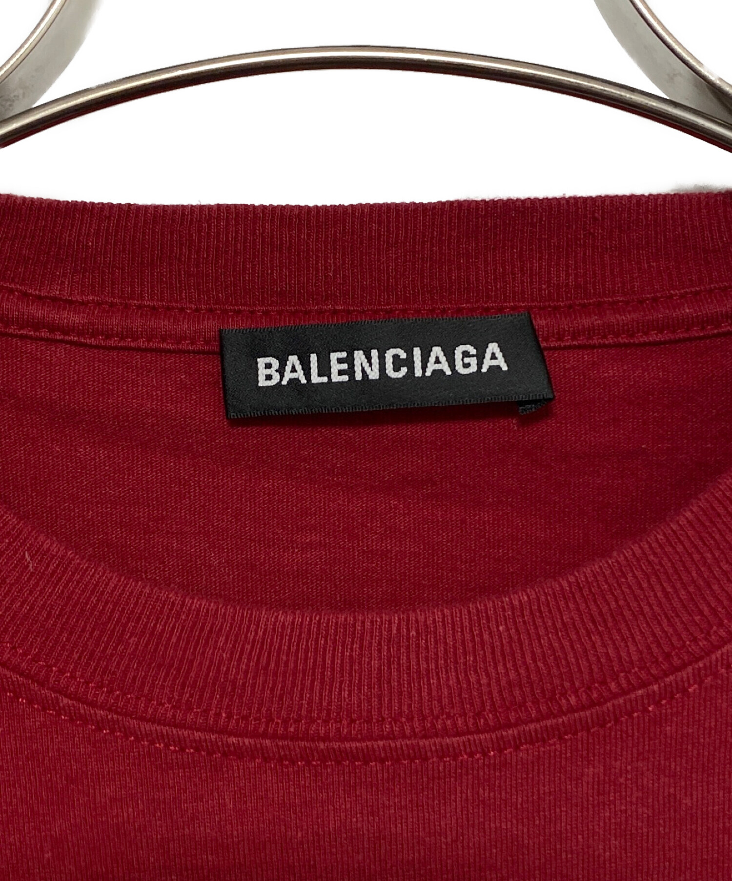 BALENCIAGA (バレンシアガ) ワンポイントロゴTシャツ レッド サイズ:XXS