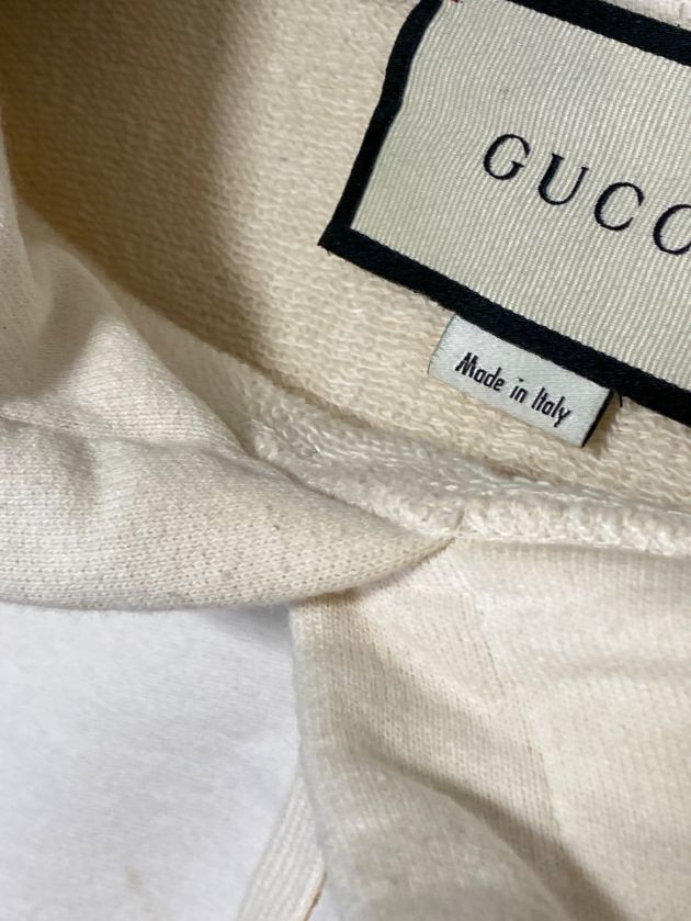 中古・古着通販】GUCCI (グッチ) ダメージ加工パーカー ベージュ 