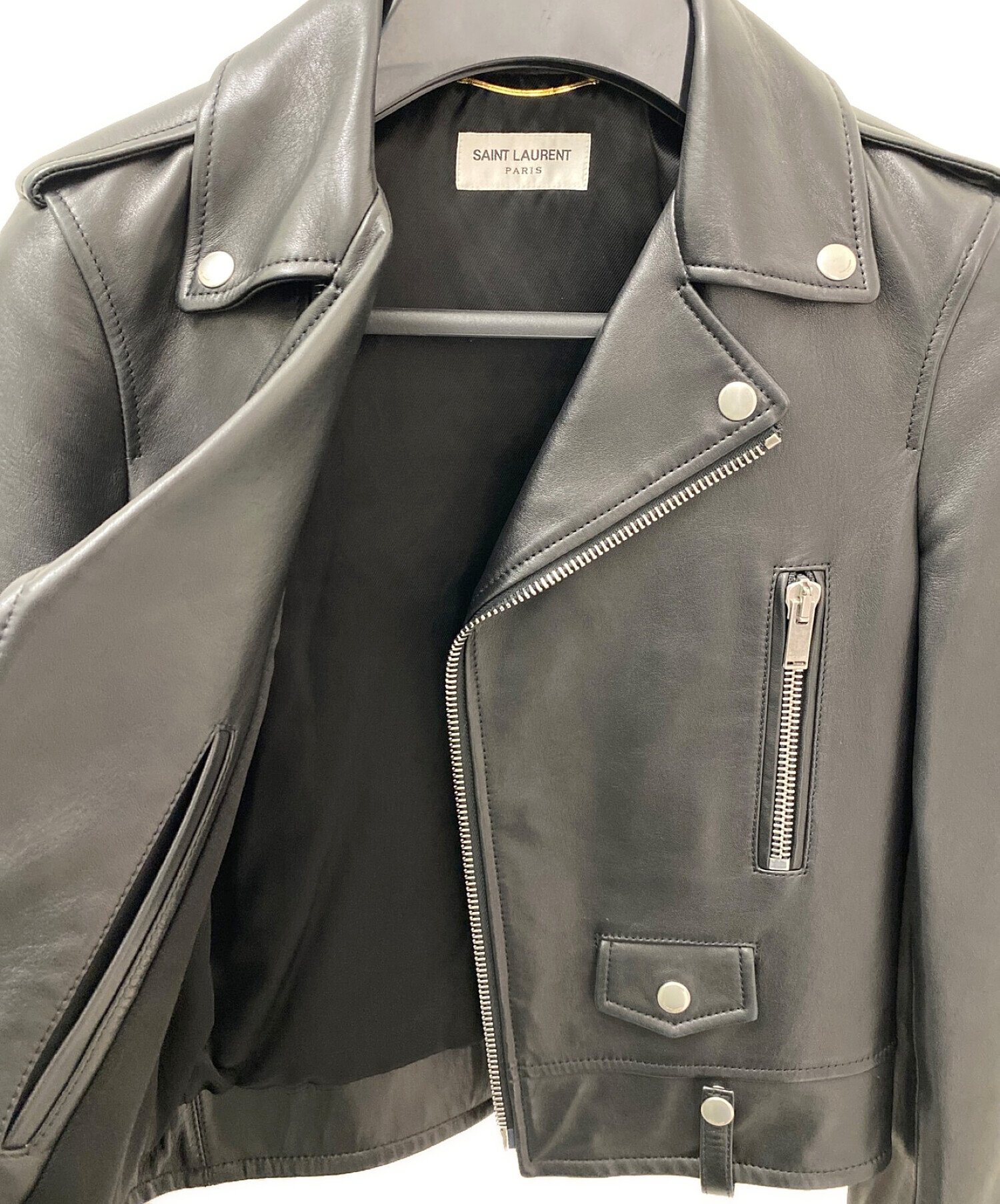 Saint Laurent Paris (サンローランパリ) L01ライダースジャケット ブラック サイズ:34