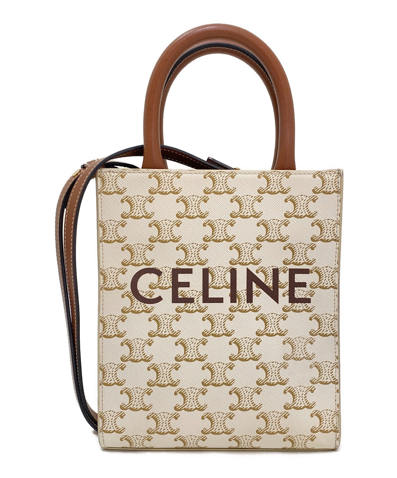 CELINE (セリーヌ) ミニバーティカルカバ ホワイト サイズ:ミニ