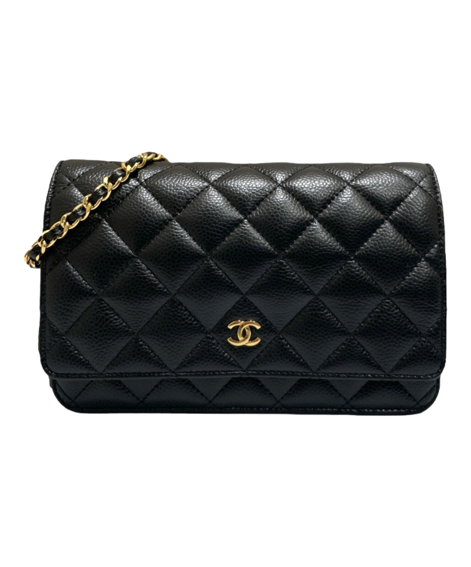 中古・古着通販】CHANEL (シャネル) チェーンウォレット ブラック ...