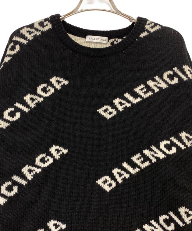 中古・古着通販】BALENCIAGA (バレンシアガ) オールオーバーロゴニット 