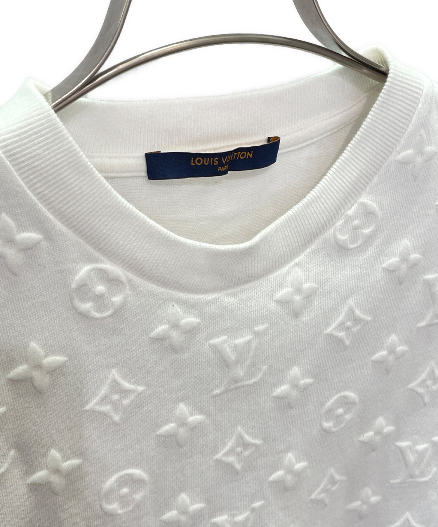 LOUIS VUITTON (ルイ ヴィトン) モノグラム フックアンドループ Tシャツ ホワイト サイズ:S