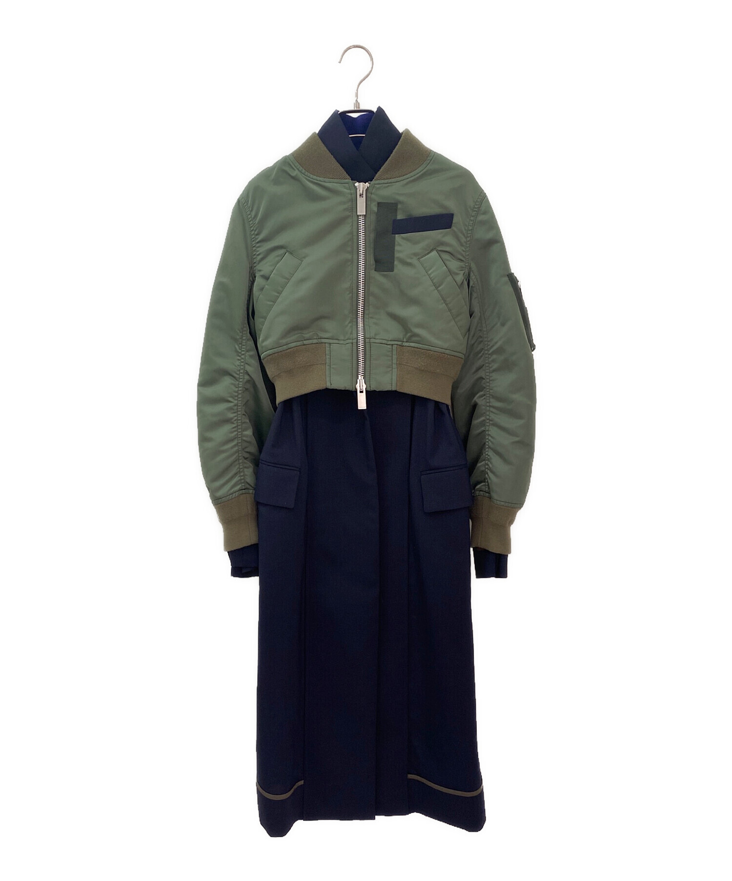 中古・古着通販】sacai (サカイ) MA-1ドッキングコート オリーブ×ネイビー サイズ:2｜ブランド・古着通販 トレファク公式【TREFAC  FASHION】スマホサイト