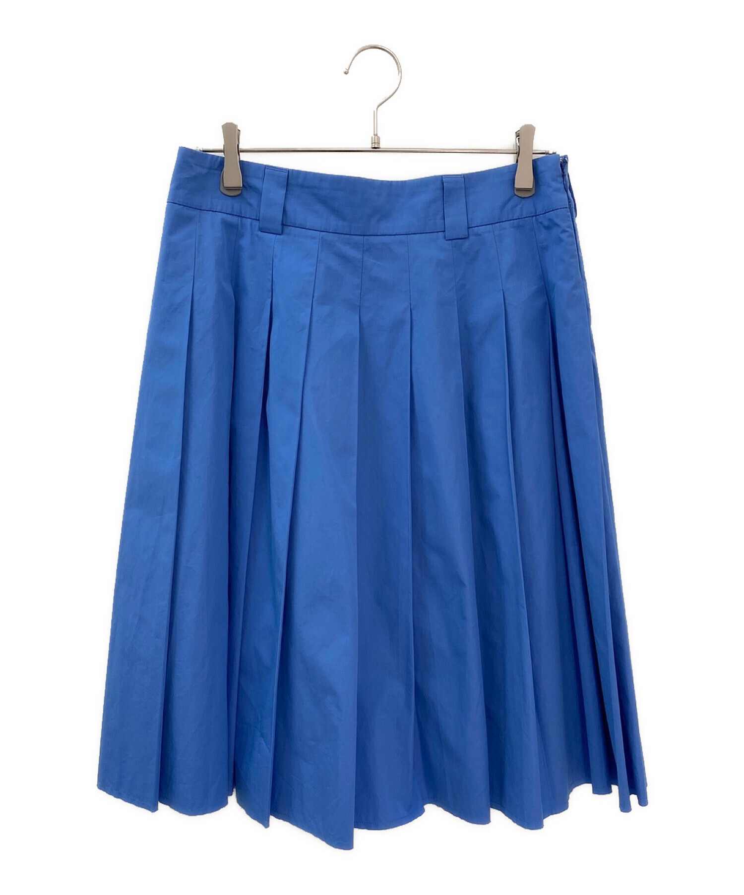 MIU MIU (ミュウミュウ) チノプリーツスカート ブルー サイズ:38