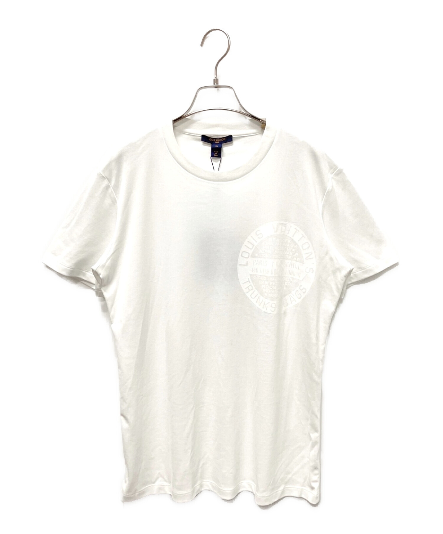 LOUIS VUITTON (ルイ ヴィトン) LVスタンプ ロゴ Tシャツ ホワイト サイズ:XL 未使用品