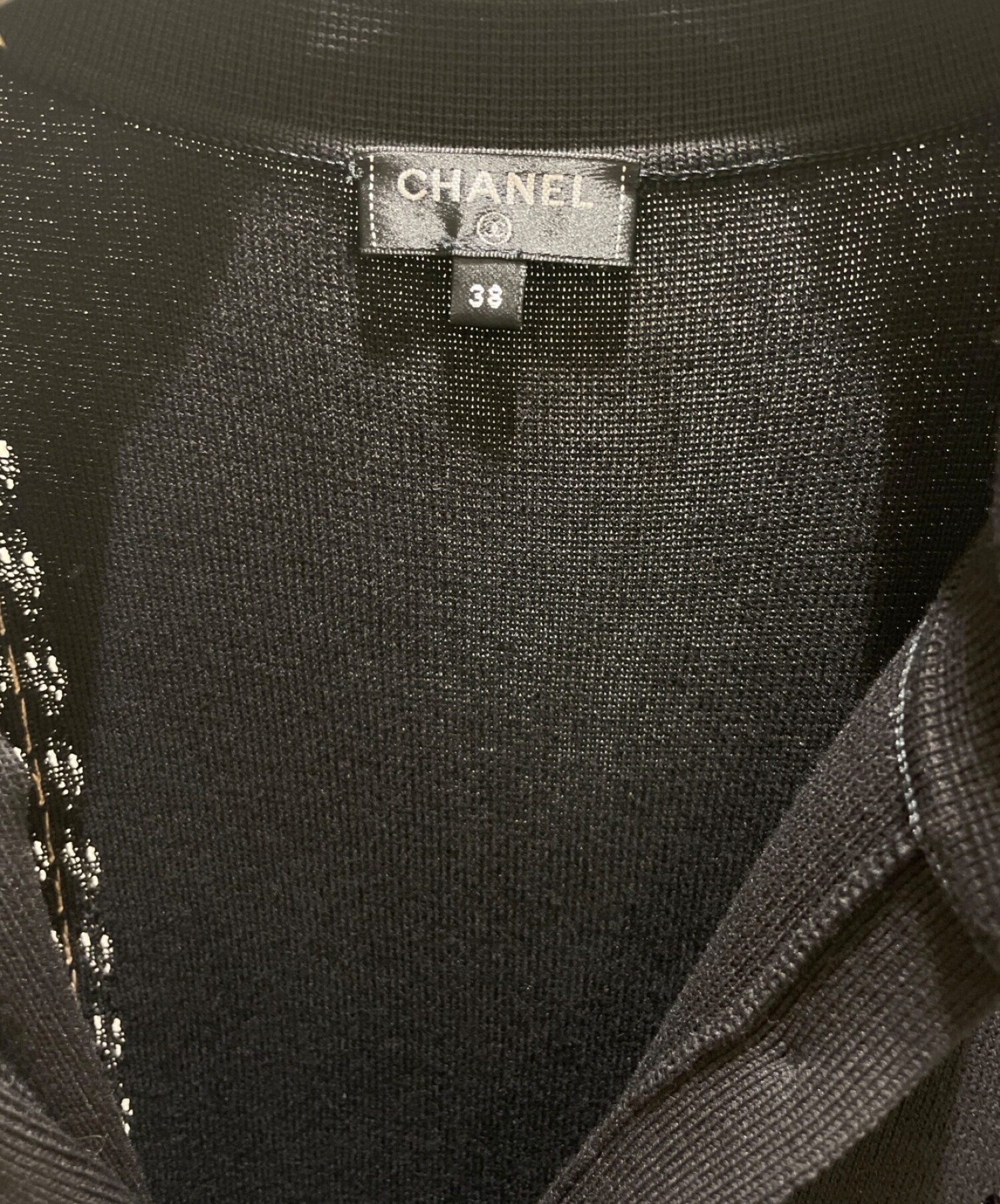 中古・古着通販】CHANEL (シャネル) サマーニットワンピース ブラック×ベージュ サイズ:38｜ブランド・古着通販 トレファク公式【TREFAC  FASHION】スマホサイト