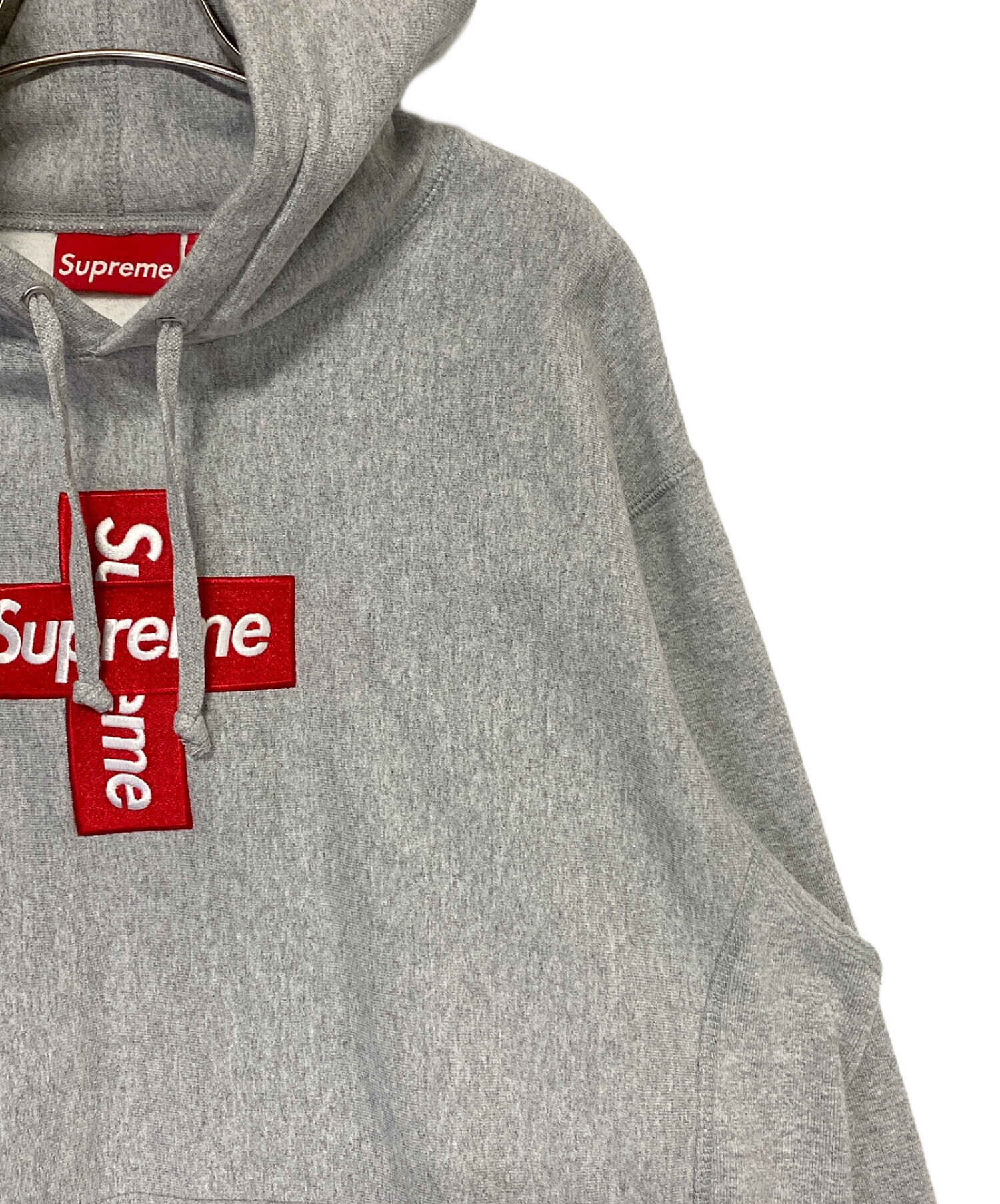 中古・古着通販】SUPREME (シュプリーム) Cross Box Logo Hooded グレー サイズ:M｜ブランド・古着通販  トレファク公式【TREFAC FASHION】スマホサイト