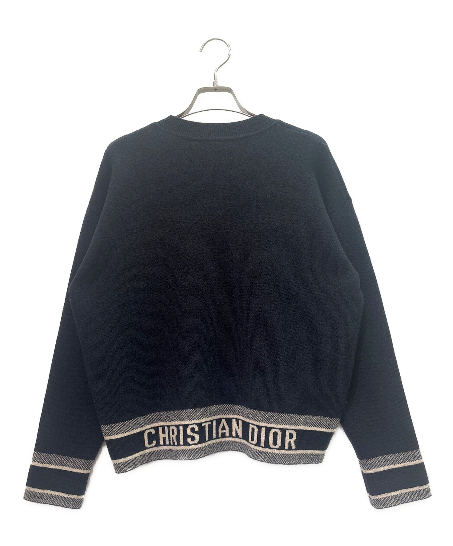 中古・古着通販】Christian Dior (クリスチャン ディオール) Dior Logo Cashmere Knit Sweater ロゴバンド  カシミヤ ニット ネイビー サイズ:38｜ブランド・古着通販 トレファク公式【TREFAC FASHION】スマホサイト