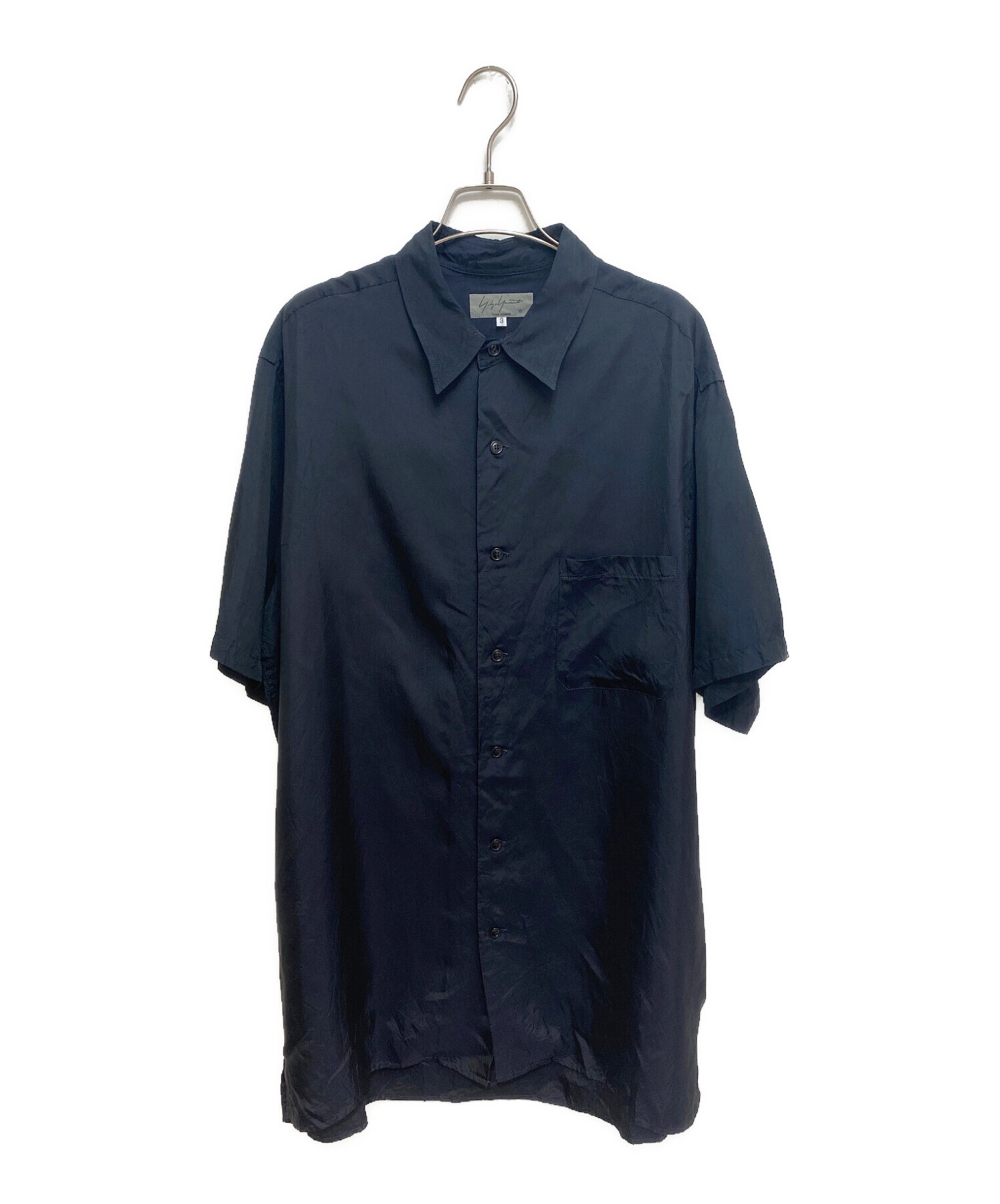 中古・古着通販】Yohji Yamamoto pour homme (ヨウジヤマモト プールオム) 半袖ロングシャツ ブラック  サイズ:3｜ブランド・古着通販 トレファク公式【TREFAC FASHION】スマホサイト