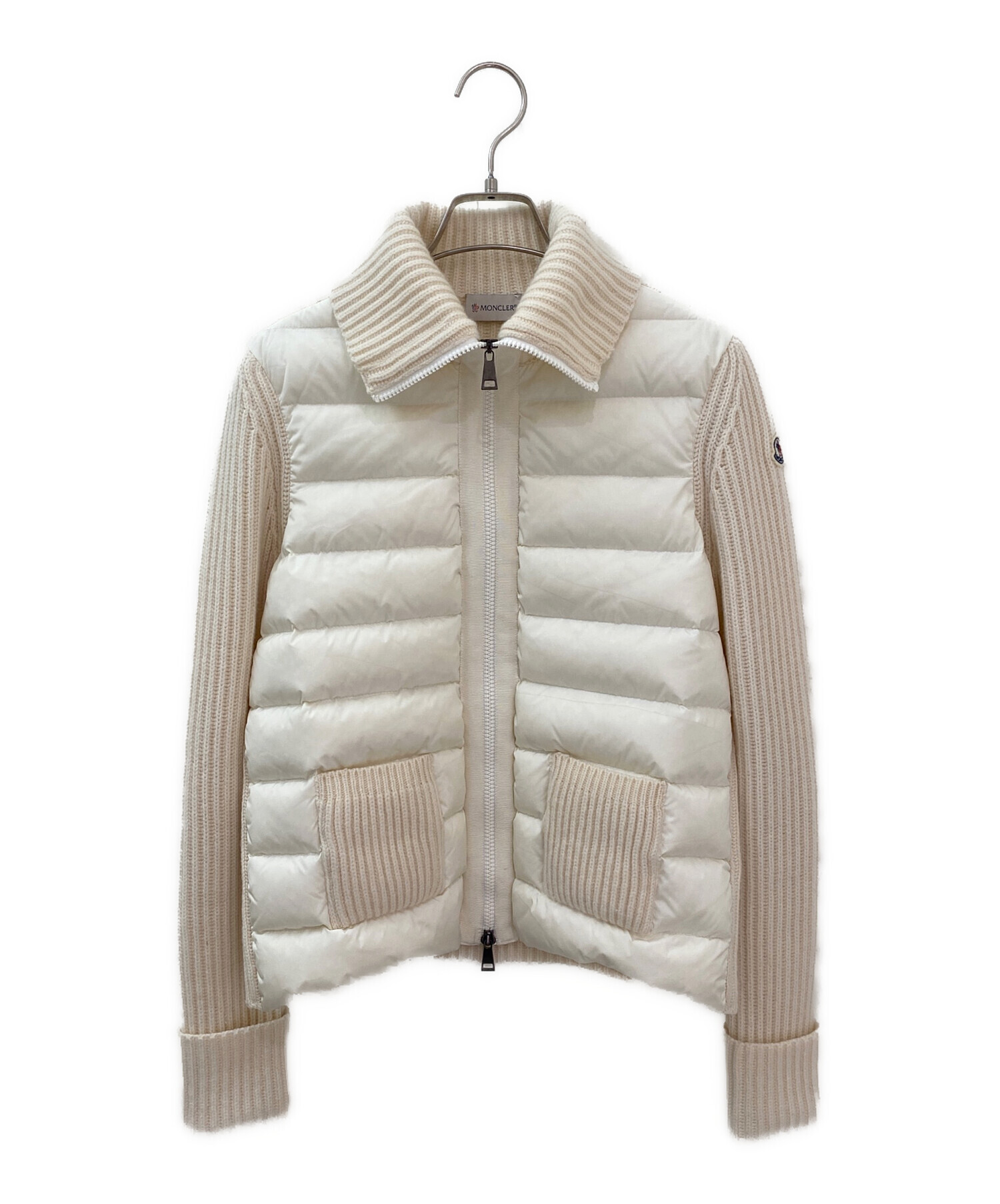 MONCLER (モンクレール) MAGLIONE TRICOT CARDIGAN ダウンジャケット アイボリー サイズ:XS