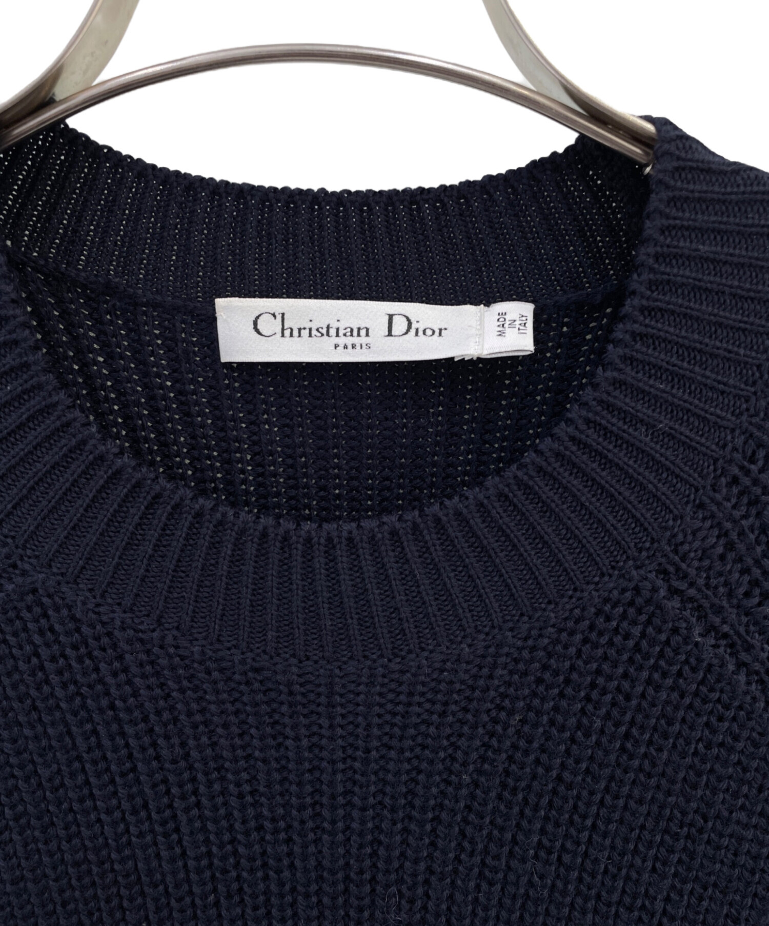 中古・古着通販】Christian Dior (クリスチャン ディオール) ニットワンピース ネイビー サイズ:38｜ブランド・古着通販  トレファク公式【TREFAC FASHION】スマホサイト