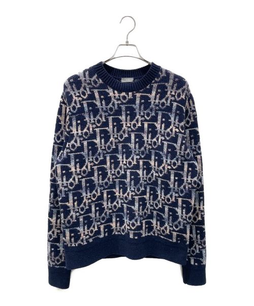 【中古・古着通販】Dior (ディオール) DIOR Oblique Wool Jacquard Sweater/オブリークウールジャガードセーター  ネイビー サイズ:Ｍ｜ブランド・古着通販 トレファク公式【TREFAC FASHION】スマホサイト