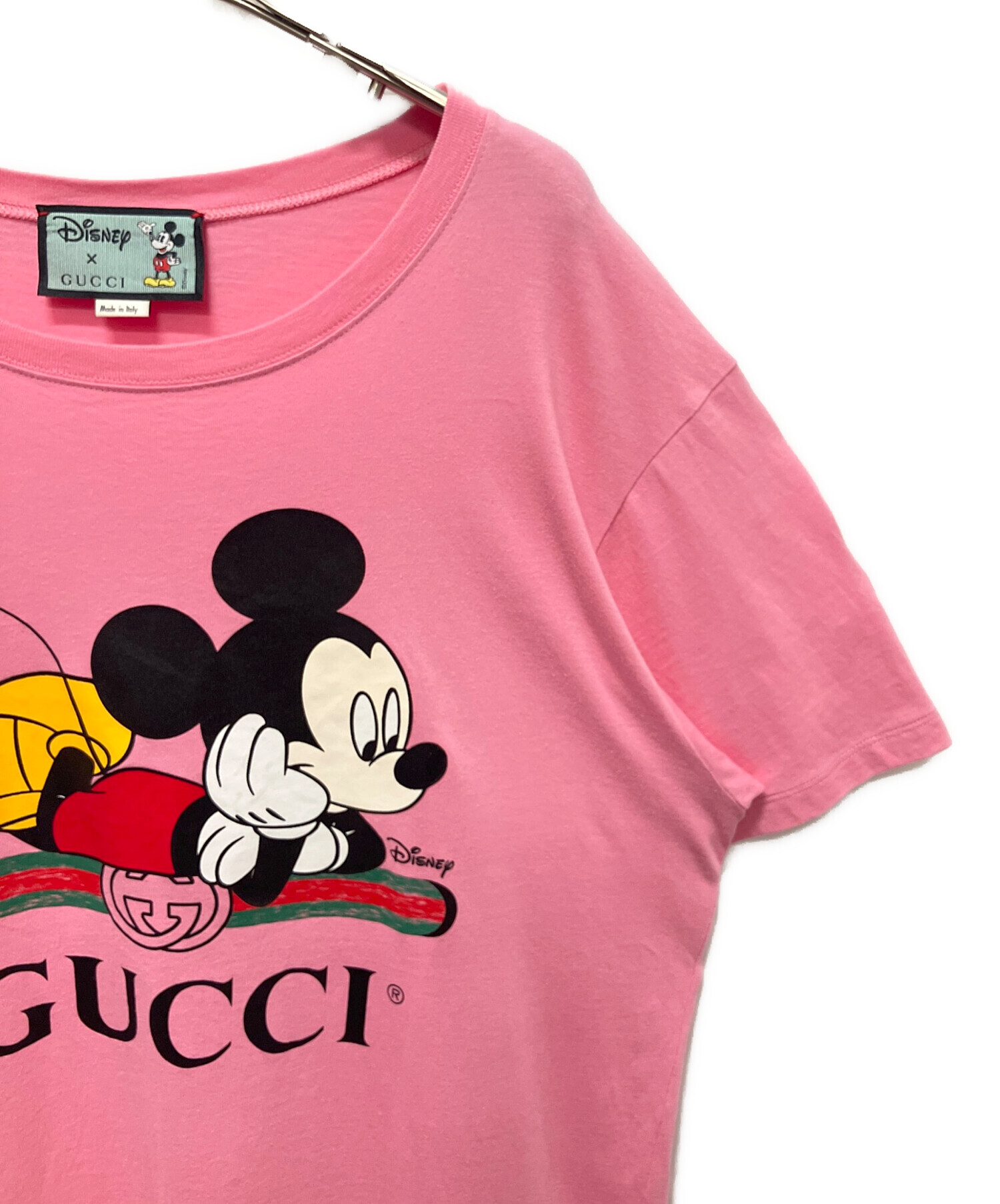 中古・古着通販】GUCCI (グッチ) DISNEY (ディズニー) ミッキーロゴTシャツ ピンク サイズ:M｜ブランド・古着通販  トレファク公式【TREFAC FASHION】スマホサイト