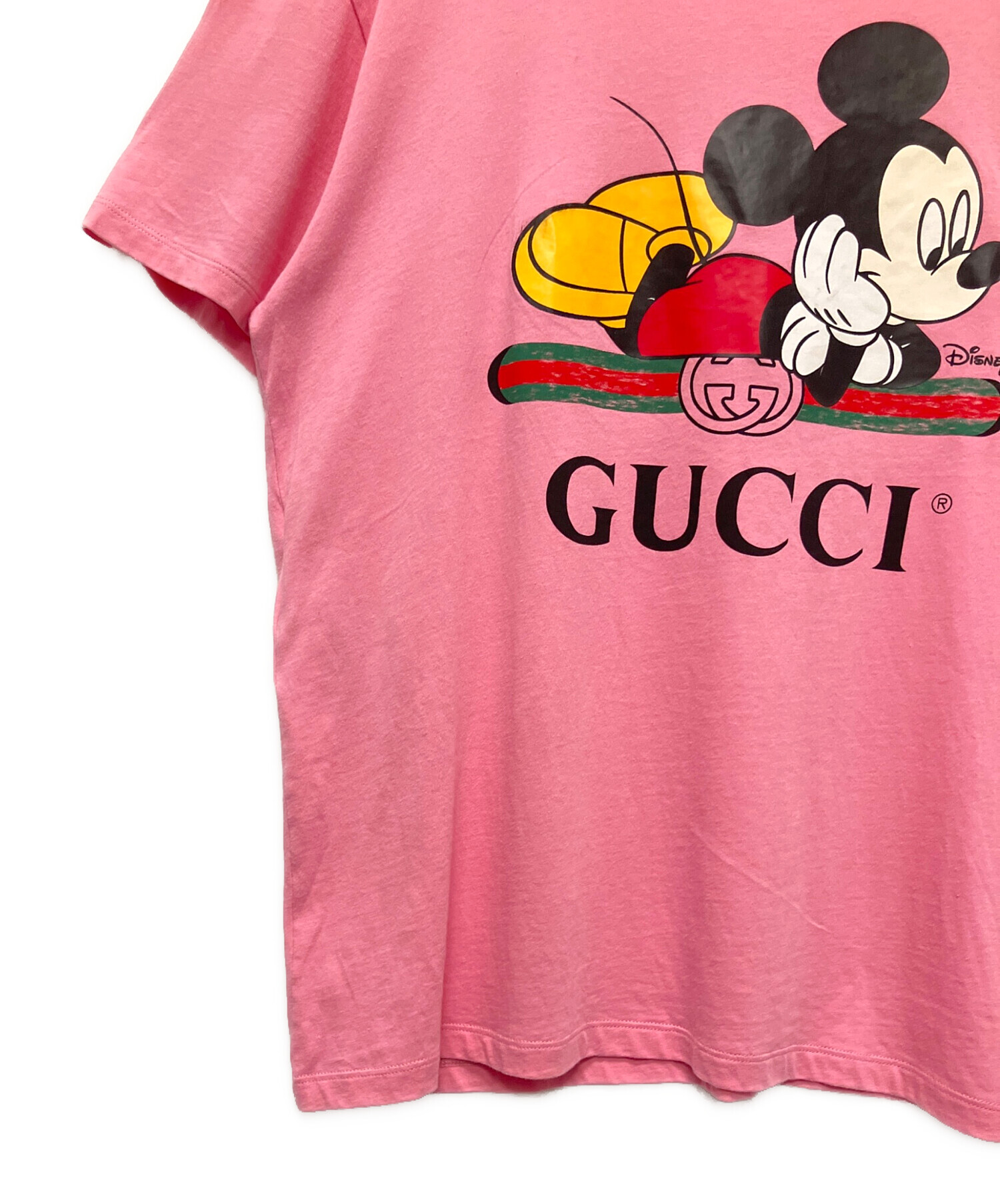 中古・古着通販】GUCCI (グッチ) DISNEY (ディズニー) ミッキーロゴTシャツ ピンク サイズ:M｜ブランド・古着通販  トレファク公式【TREFAC FASHION】スマホサイト