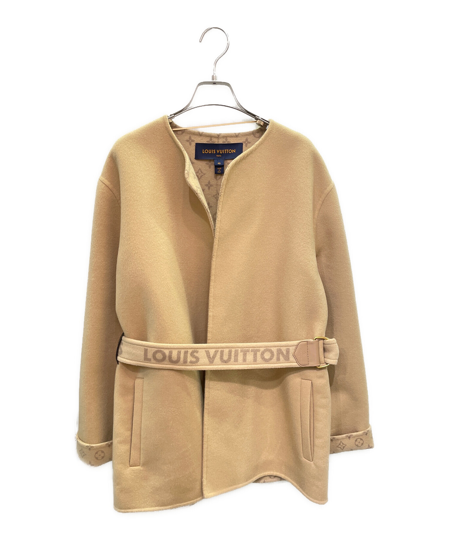 LOUIS VUITTON (ルイ ヴィトン) シグネチャー ショートダブルフェイスラップコート ベージュ サイズ:40