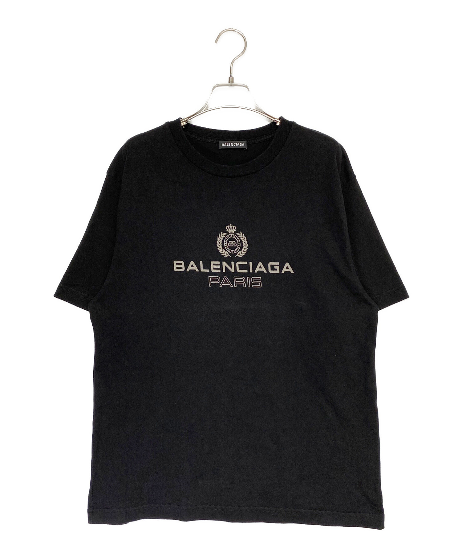 BALENCIAGA (バレンシアガ) BBロゴプリントTシャツ ブラック サイズ:S