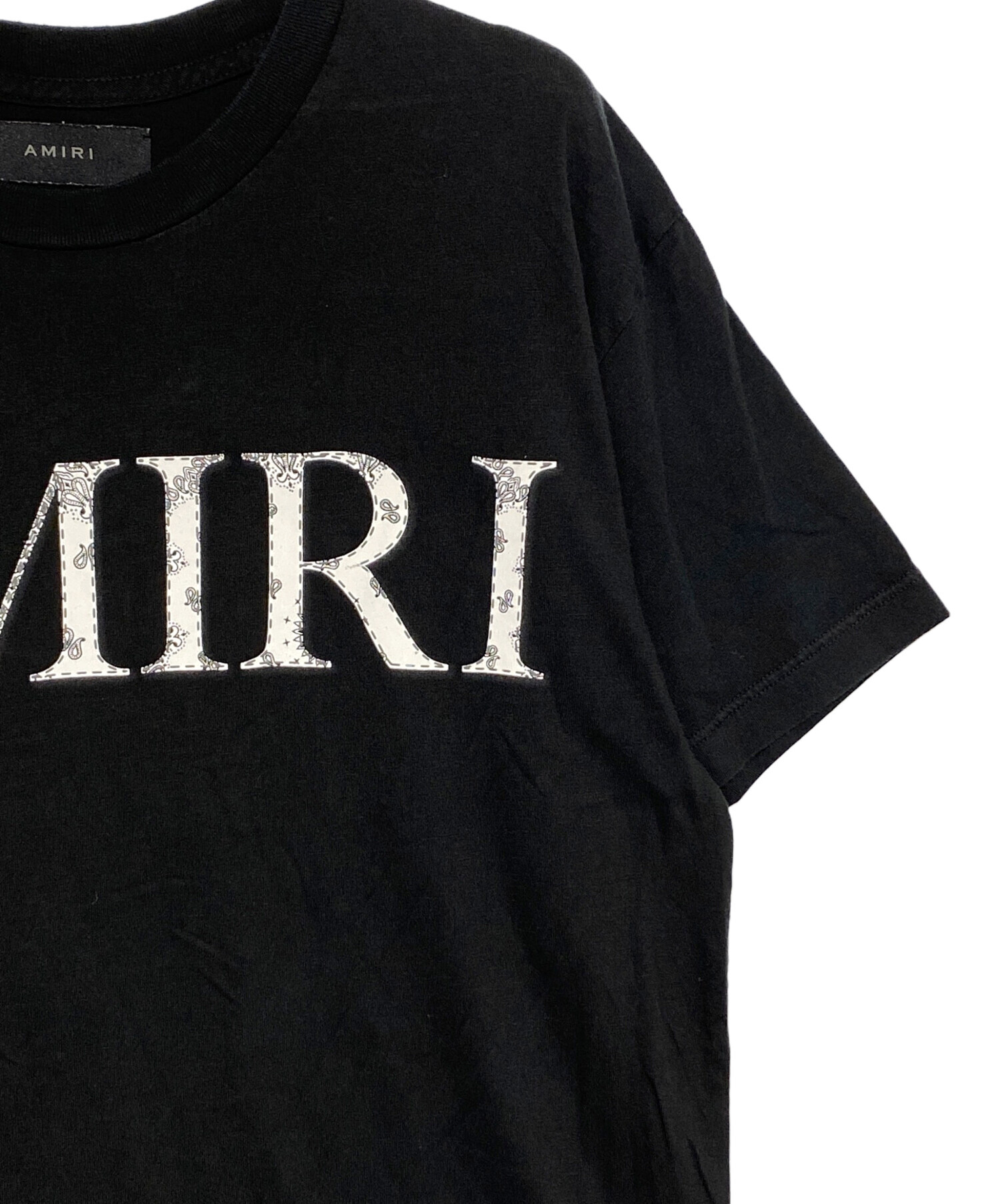 AMIRI (アミリ) ペイズリーロゴTシャツ ブラック サイズ:XS