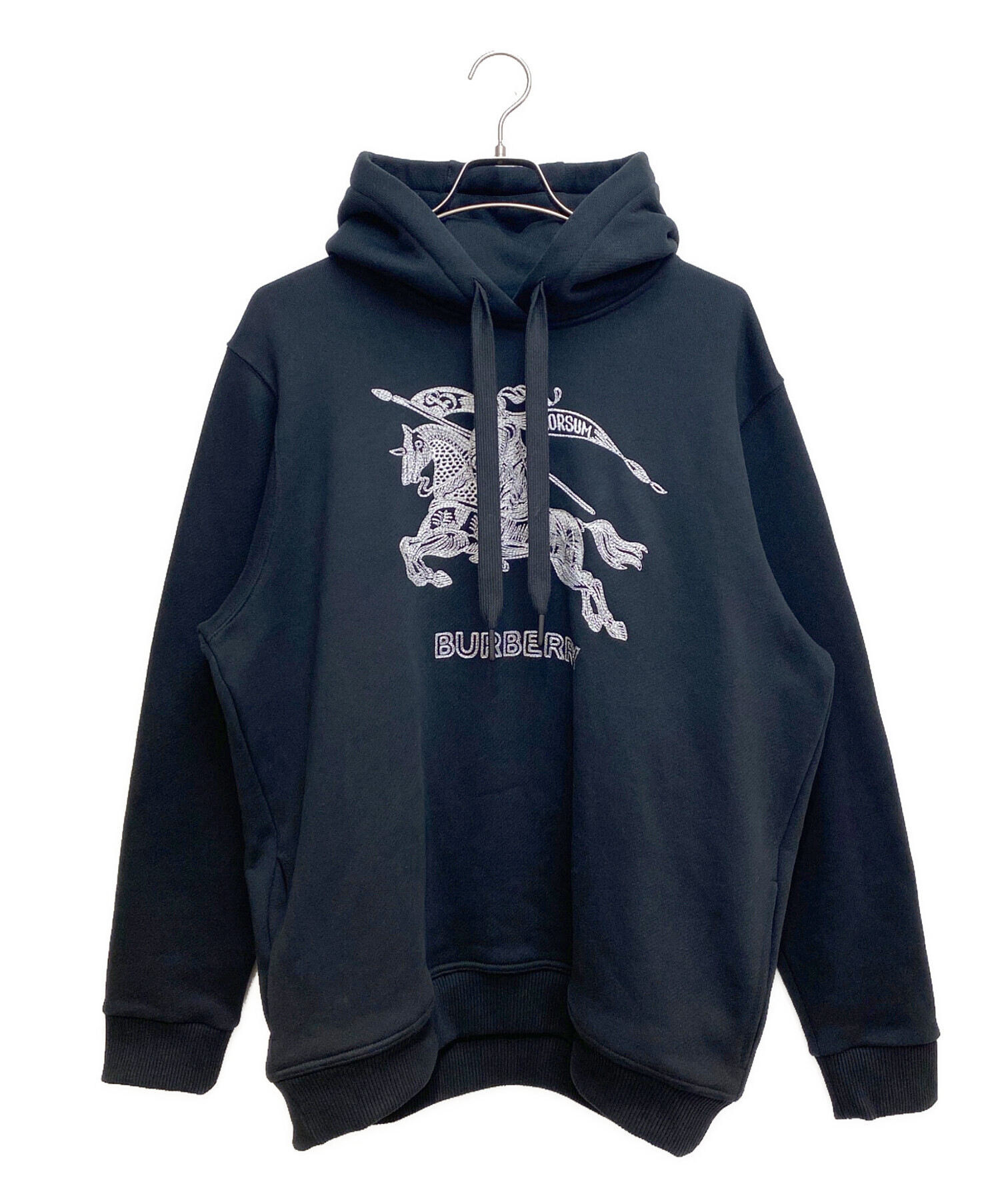 BURBERRY (バーバリー) Embroidered logo hoodie（刺繍ロゴパーカー） ブラック サイズ:L