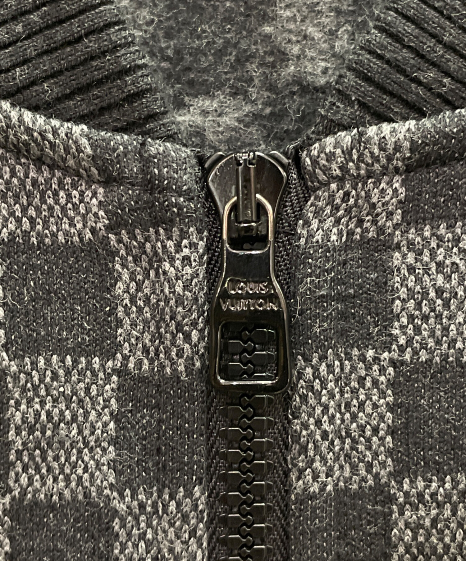 LOUIS VUITTON (ルイ ヴィトン) 21AW XL damier-jacquard-zip-through-bomber  ダミエジャカードジップスルーボンバー グレー サイズ:XL