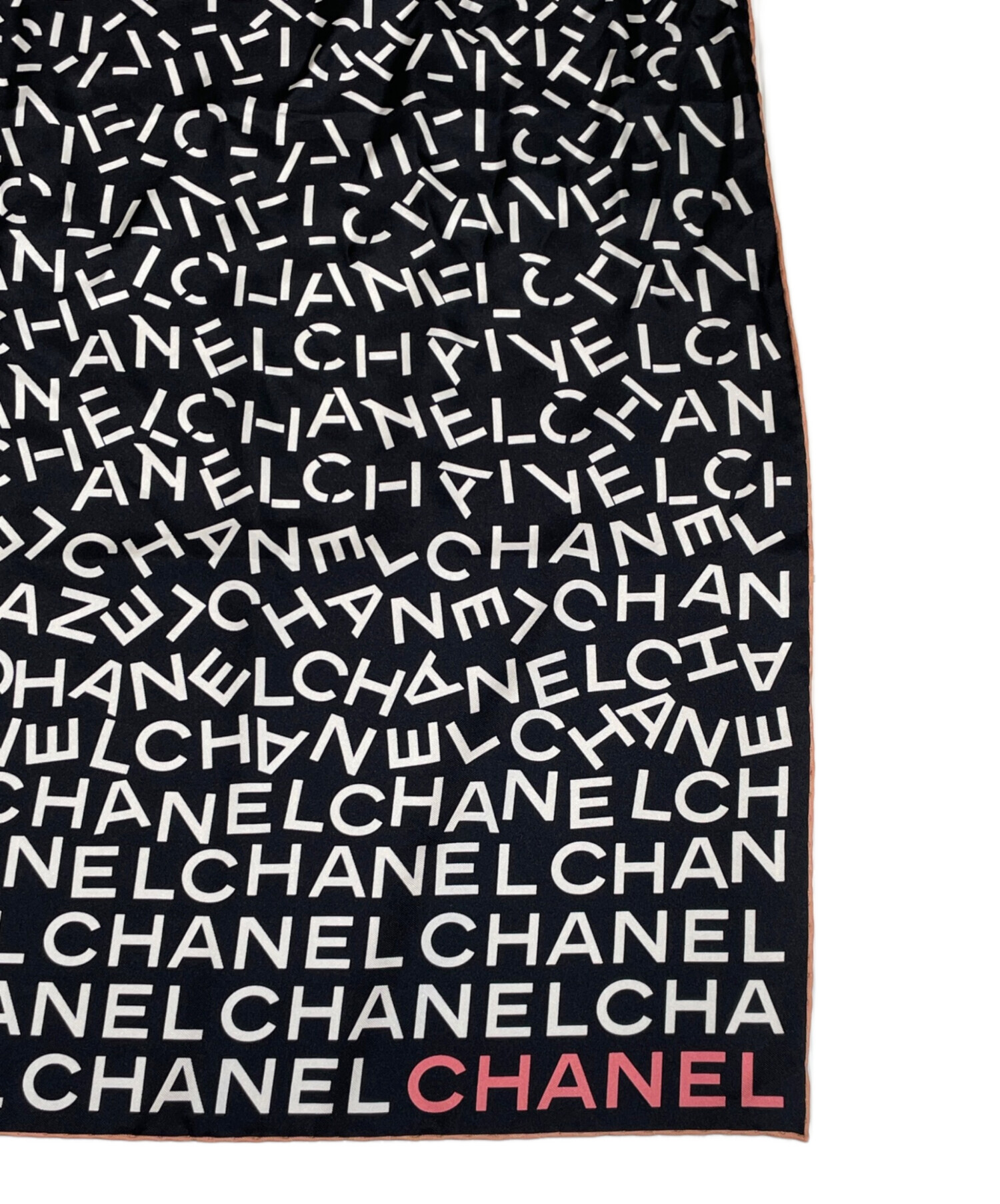 中古・古着通販】CHANEL (シャネル) シルク ロゴ スカーフ ブラック×ホワイト｜ブランド・古着通販 トレファク公式【TREFAC  FASHION】スマホサイト