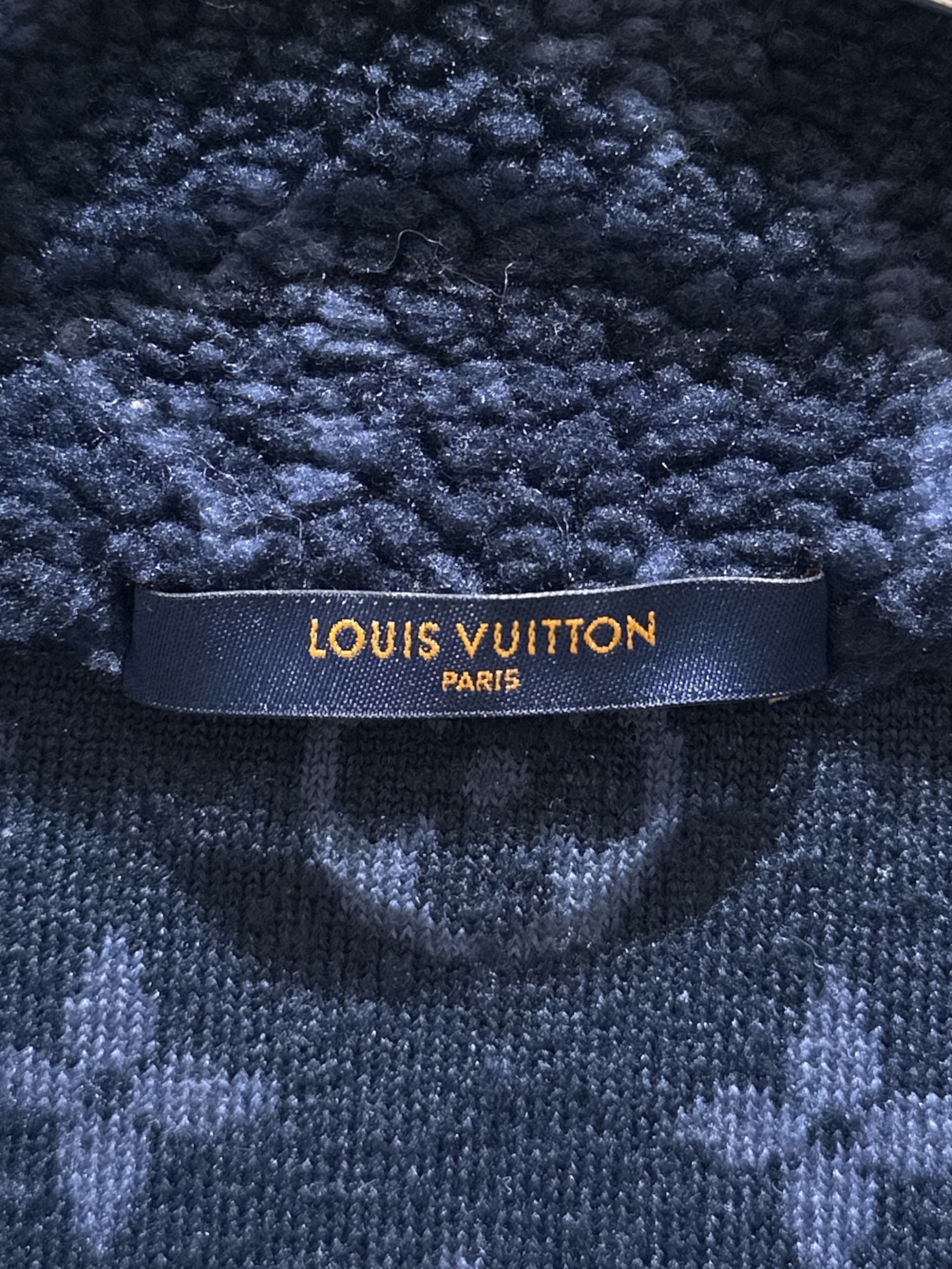 LOUIS VUITTON (ルイ ヴィトン) モノグラムジャガードフリースブルゾン ネイビー サイズ:XS