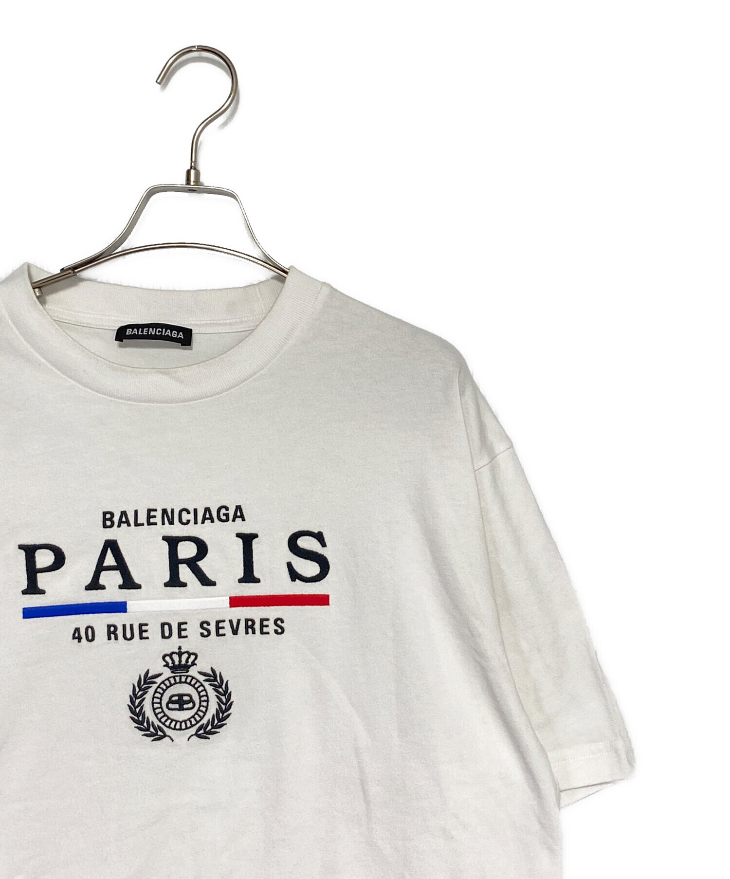 BALENCIAGA (バレンシアガ) PARIS FLAG REGULAR T-SHIRT ホワイト サイズ:M