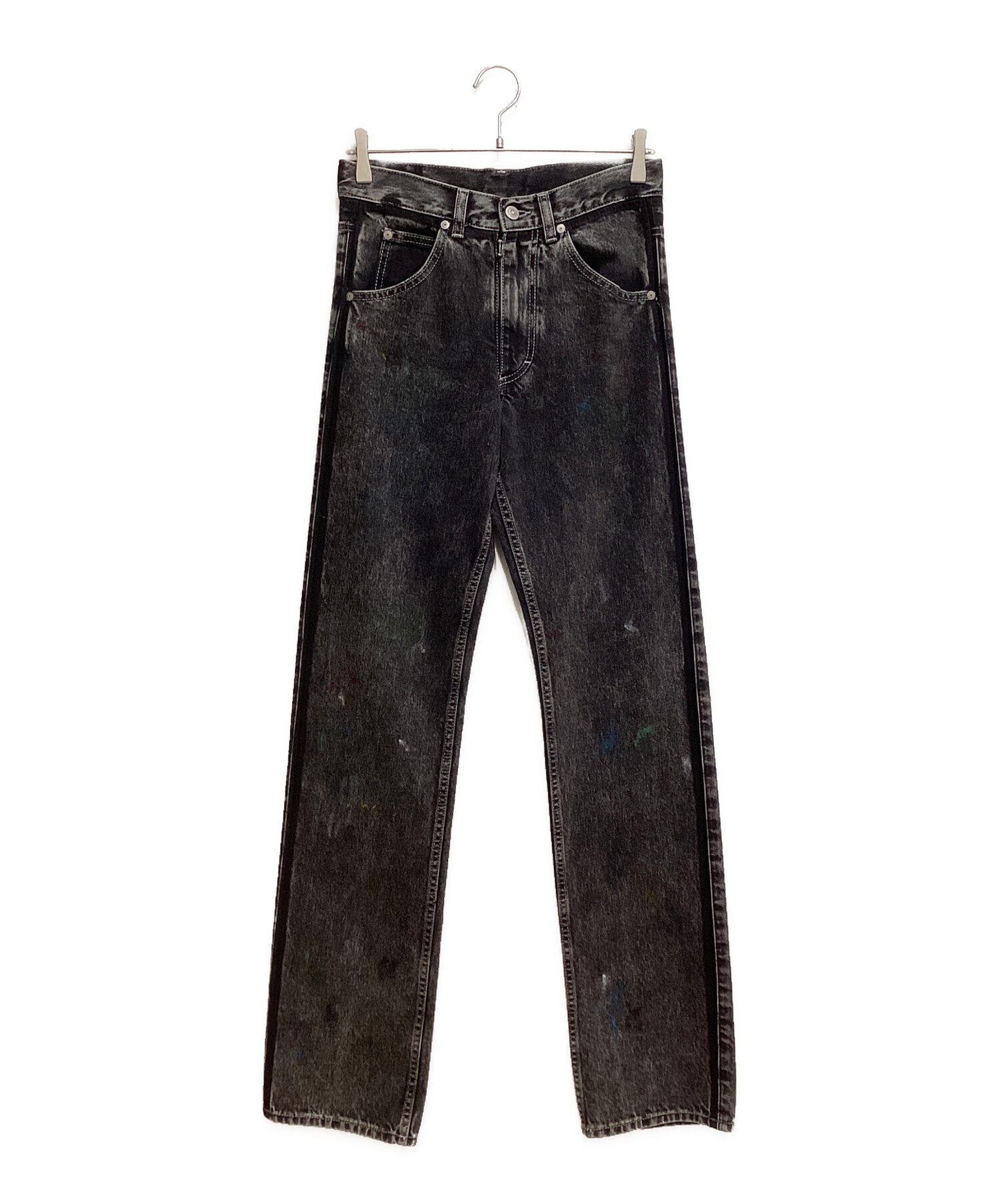 Maison Margiela (メゾンマルジェラ) Paint straight jeans（ペイントストレートジーンズ） ブラック サイズ:30