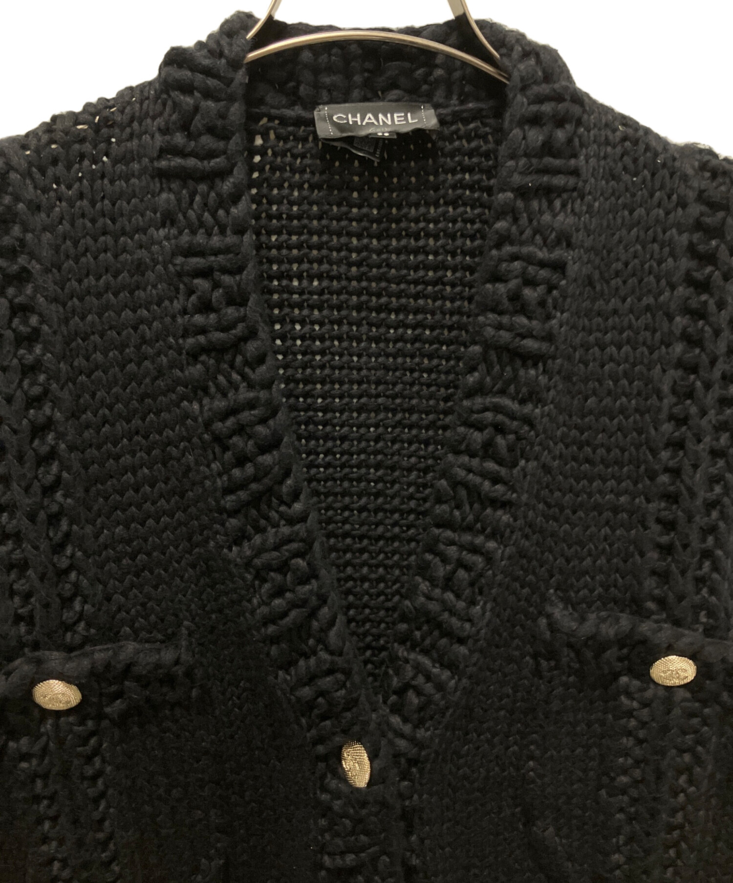 中古・古着通販】CHANEL (シャネル) ローゲージニットカーディガン ブラック サイズ:38｜ブランド・古着通販 トレファク公式【TREFAC  FASHION】スマホサイト