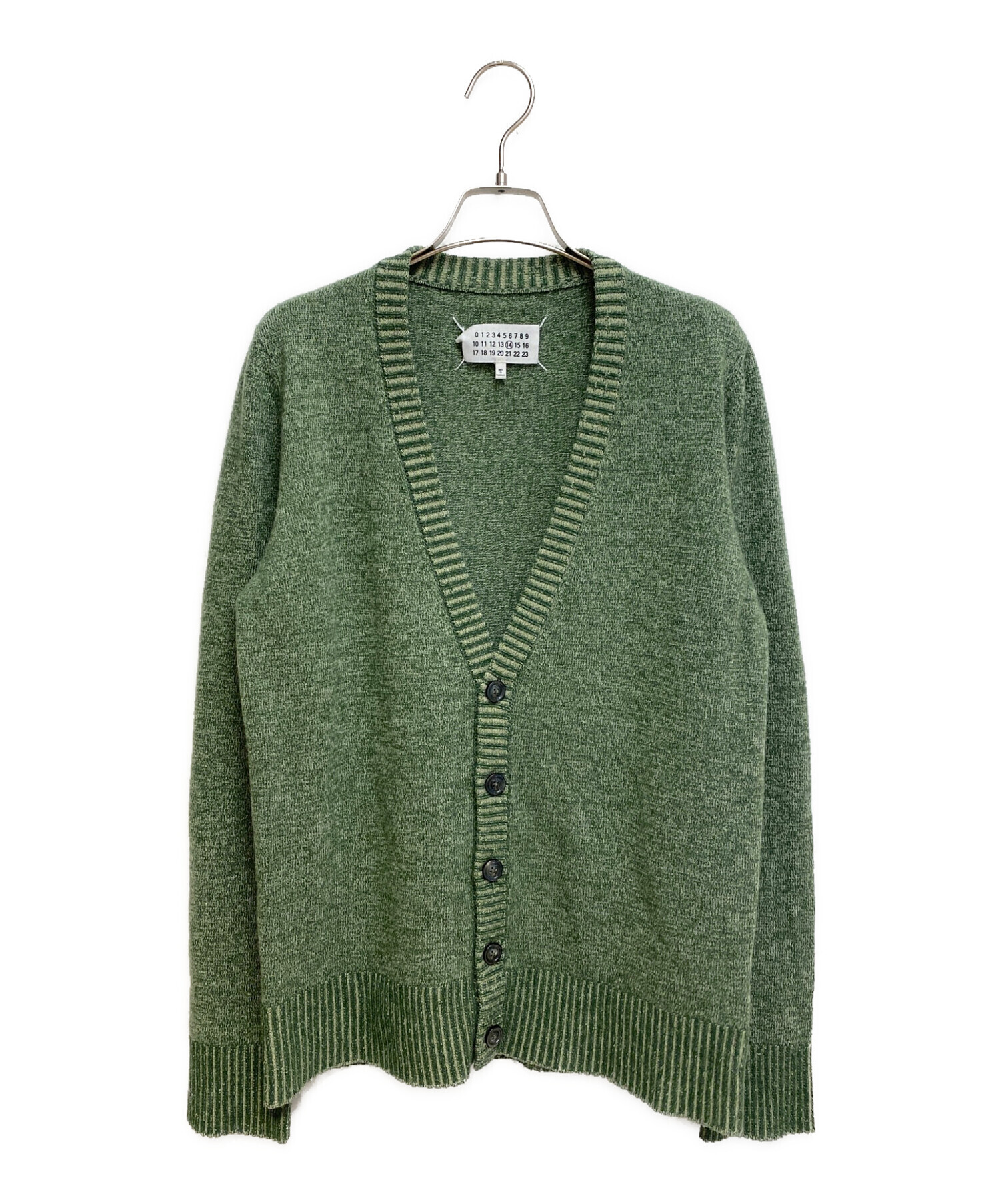 Maison Margiela (メゾンマルジェラ) 13AW elbow patch cardigan（エルボーパッチカーディガン） グリーン  サイズ:M