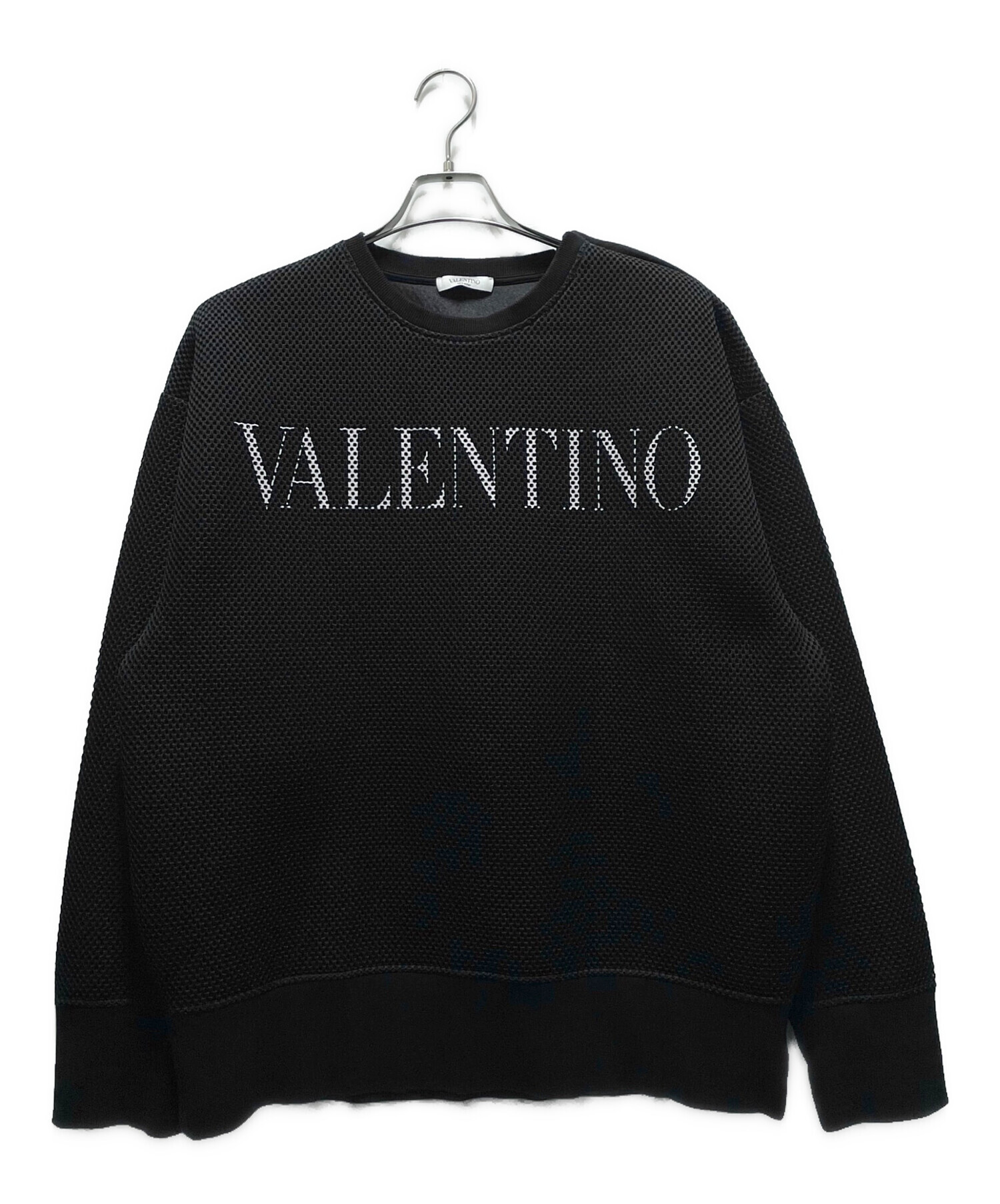 VALENTINO (ヴァレンティノ) メッシュロゴスウェット ブラック サイズ:XL