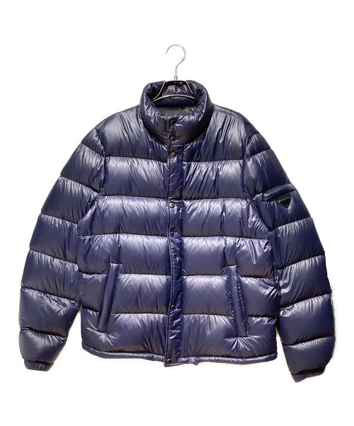 中古・古着通販】PRADA (プラダ) Logo Plate Nylon Down Jacket（ロゴプレートナイロンダウンジャケット） ネイビー  サイズ:52｜ブランド・古着通販 トレファク公式【TREFAC FASHION】スマホサイト