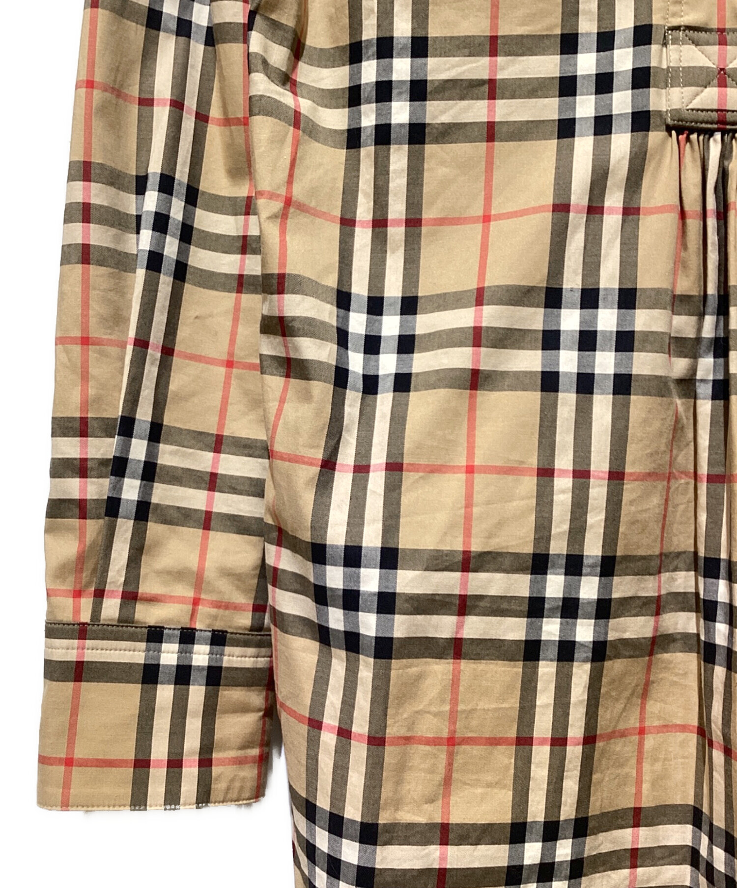 BURBERRY (バーバリー) ノヴァチェックシャツワンピース ブラウン サイズ:34